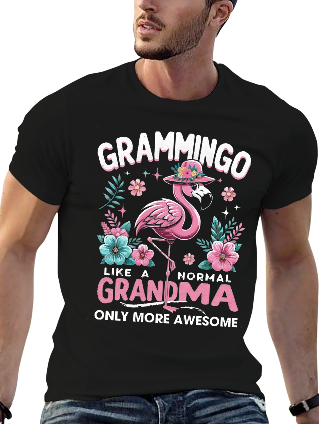 Grammingo Grandma T-Shirt - Flamingo Graphic Tee