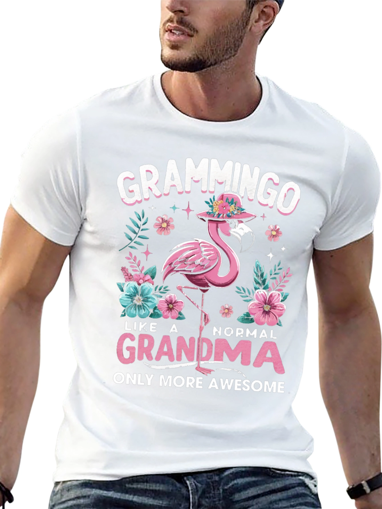 Grammingo Grandma T-Shirt - Flamingo Graphic Tee