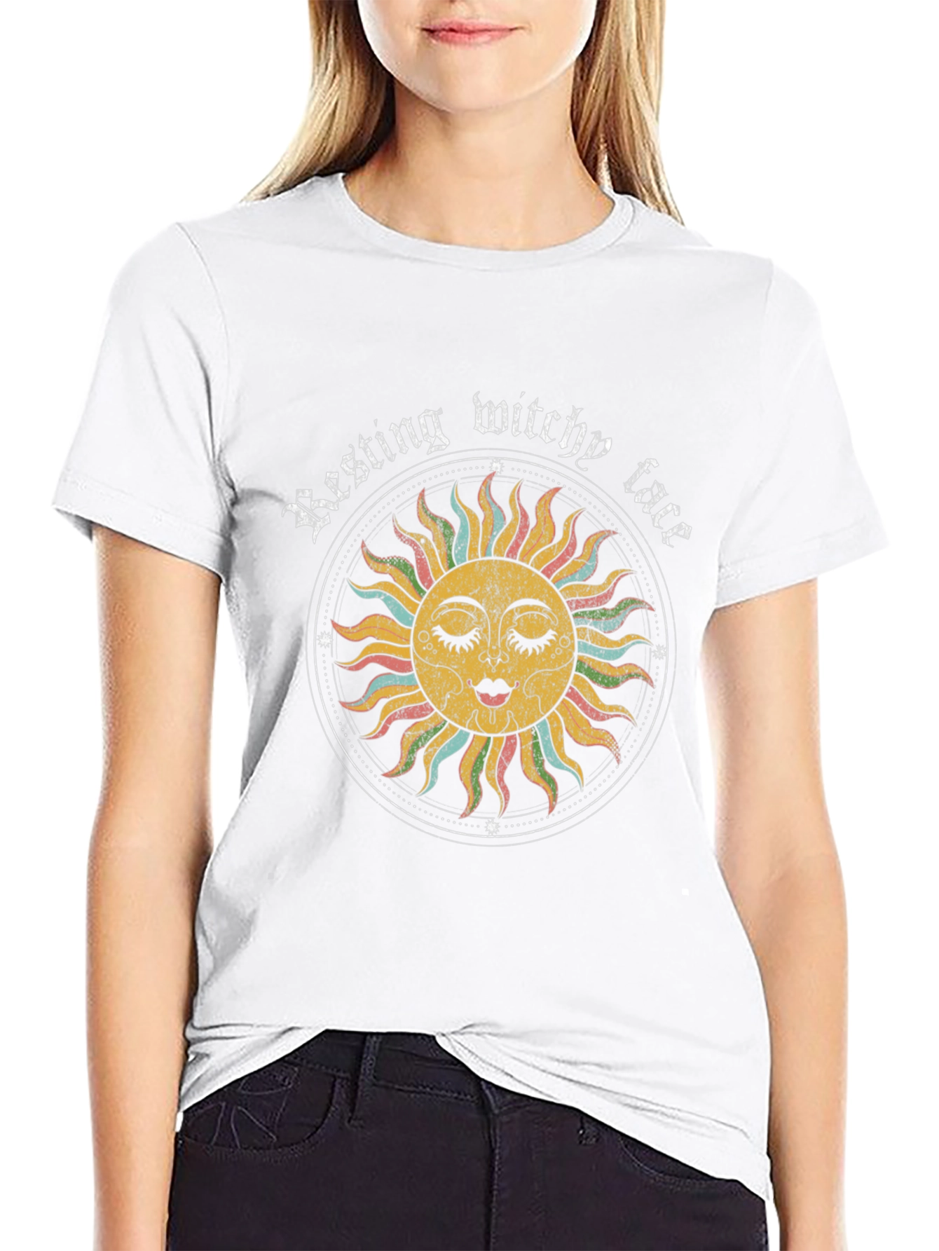 Resting Witchy Face Graphic Tee - Black Unisex T-Shirt