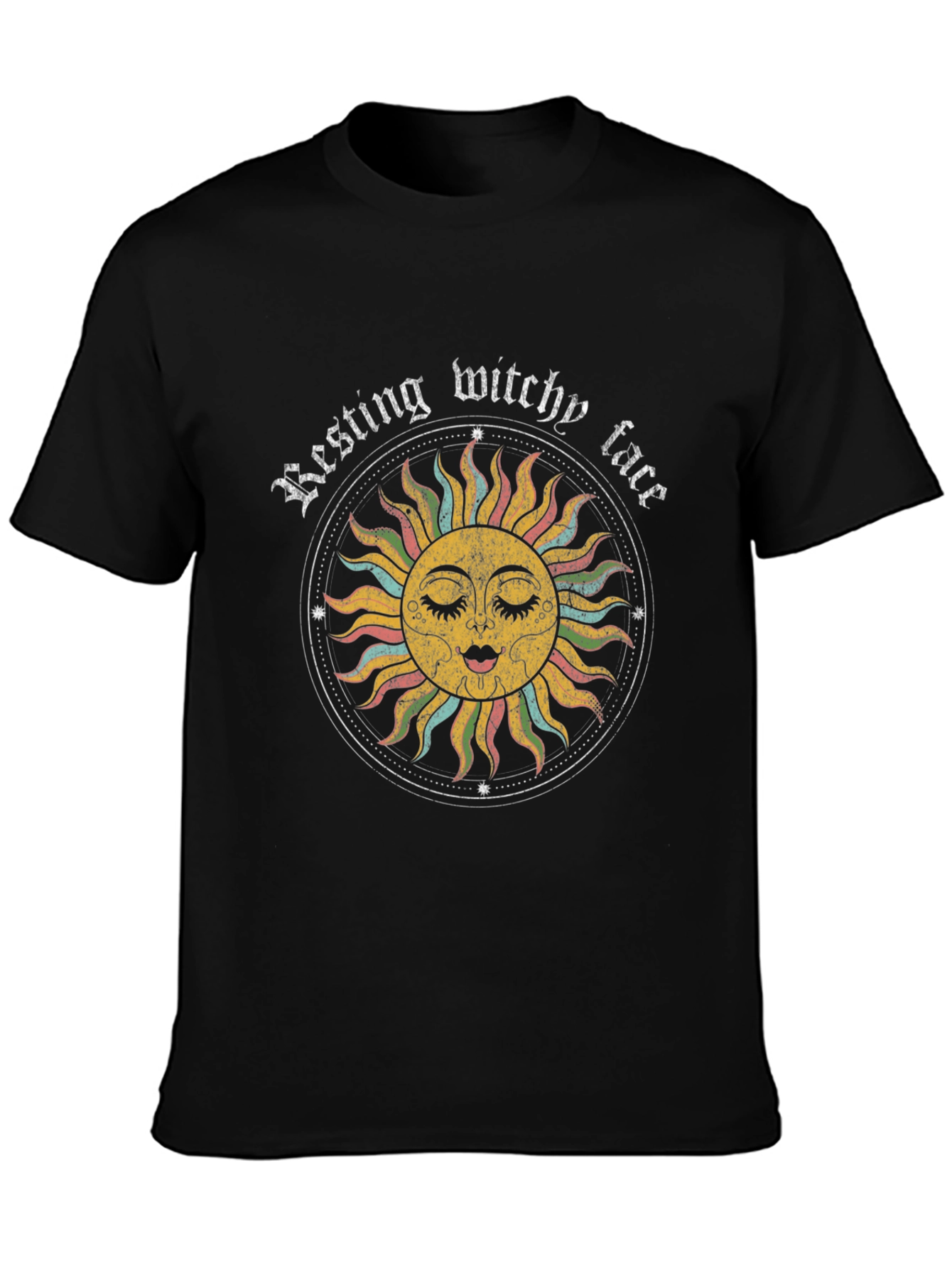 Resting Witchy Face Graphic Tee - Black Unisex T-Shirt