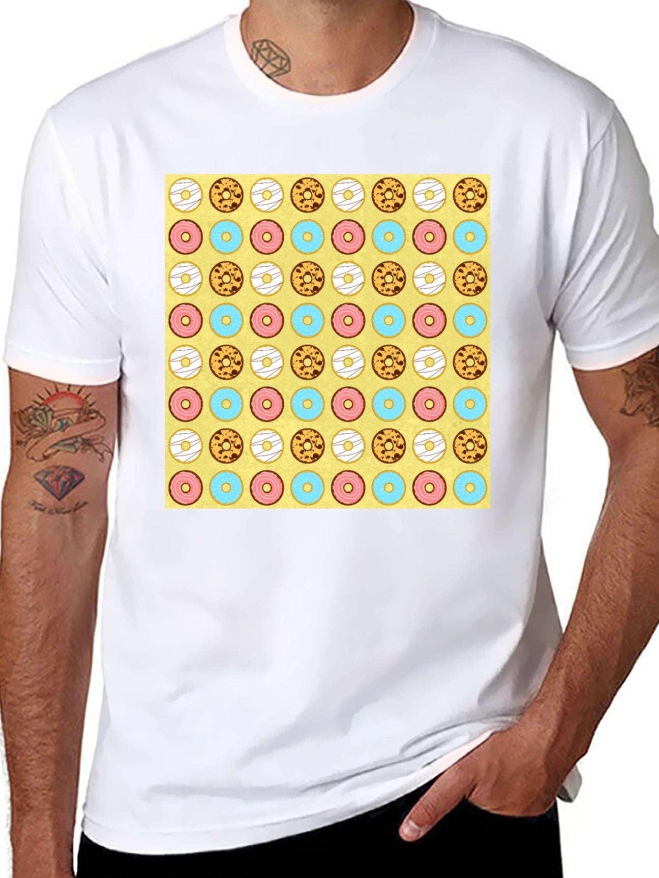 Donut Pattern T-Shirt - Fun & Unique Design