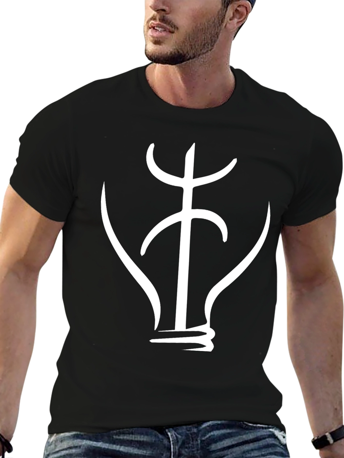 Abstract Bulb Graphic Tee - Black