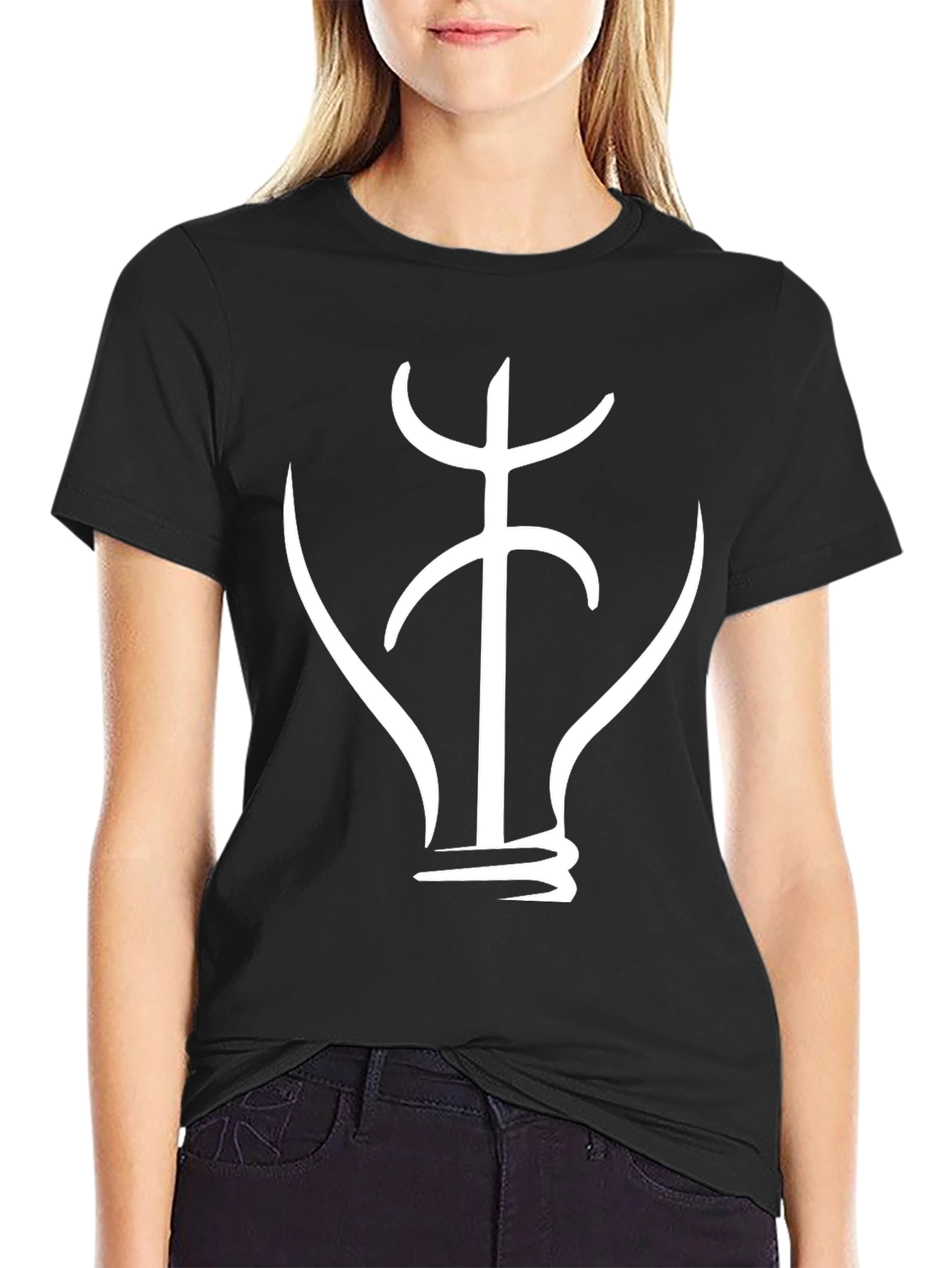 Abstract Bulb Graphic Tee - Black