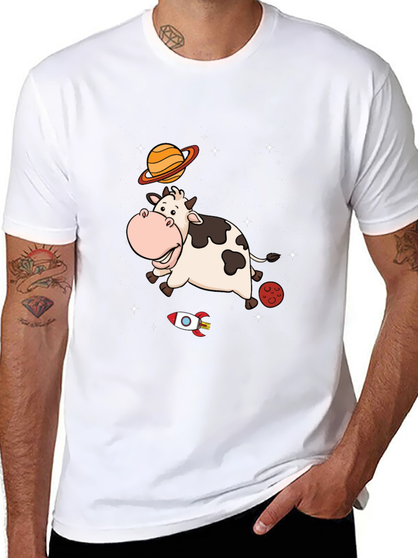 Space Cow T-Shirt Cute Cartoon Tee
