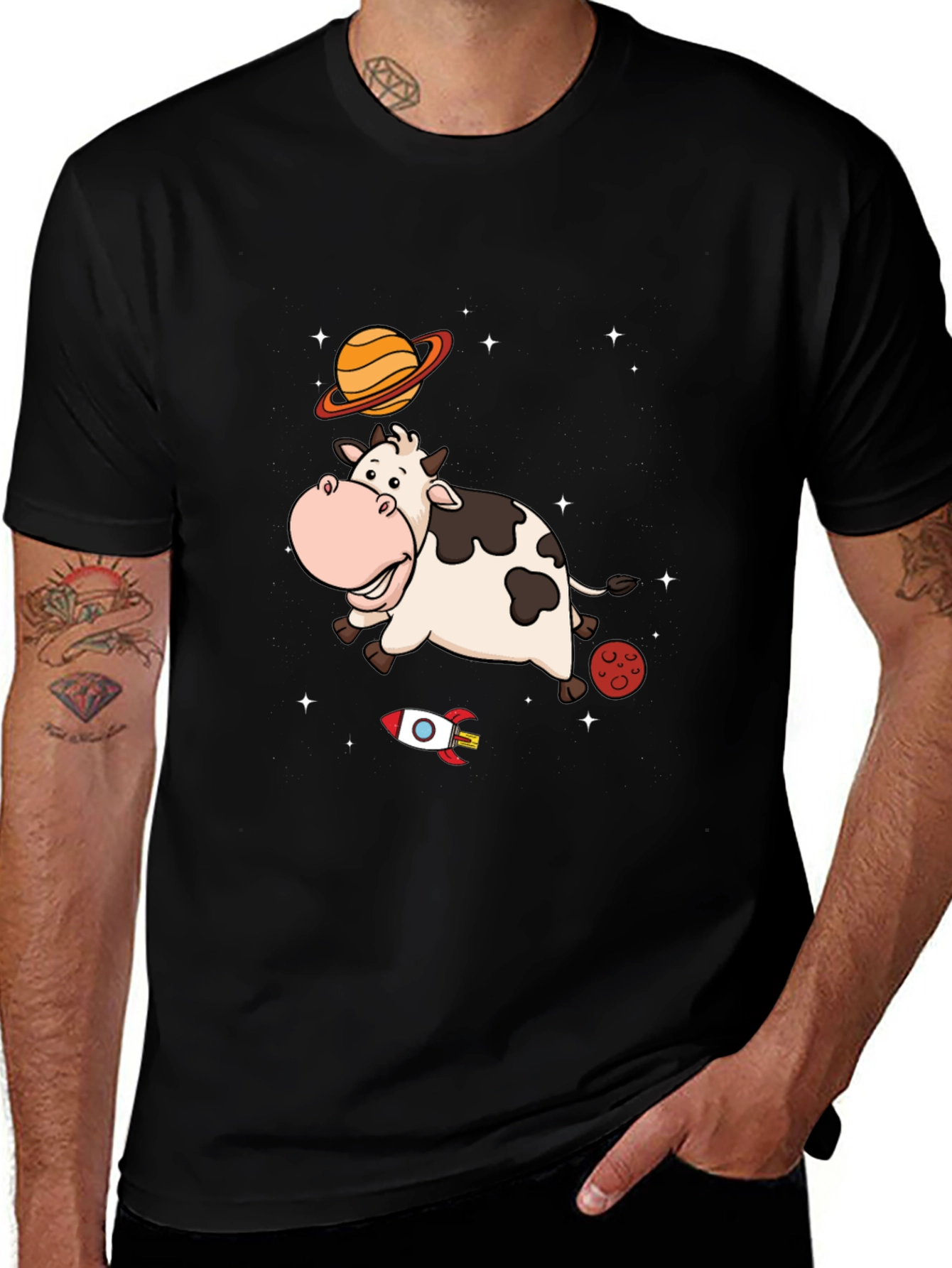 Space Cow T-Shirt Cute Cartoon Tee