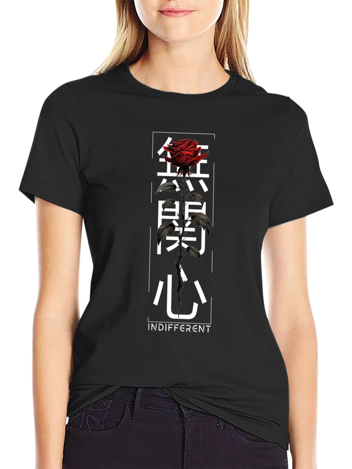 Indifferent Rose Graphic T-Shirt