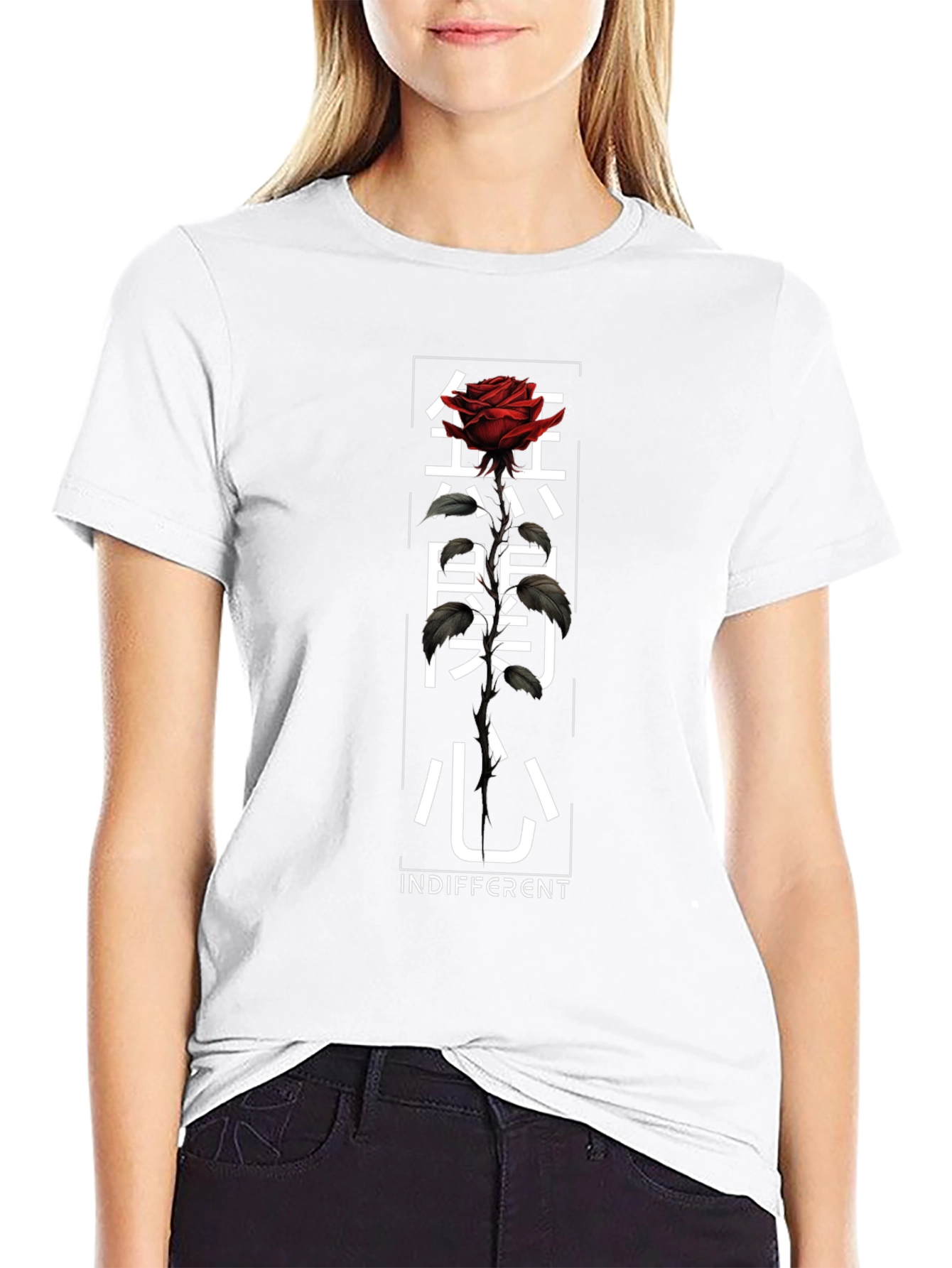 Indifferent Rose Graphic T-Shirt