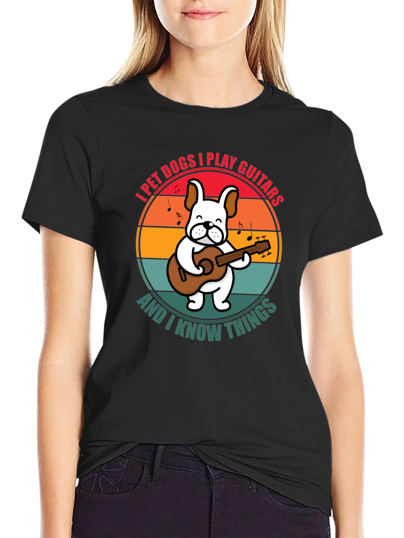 Dog Playing Guitar Graphic T-Shirt