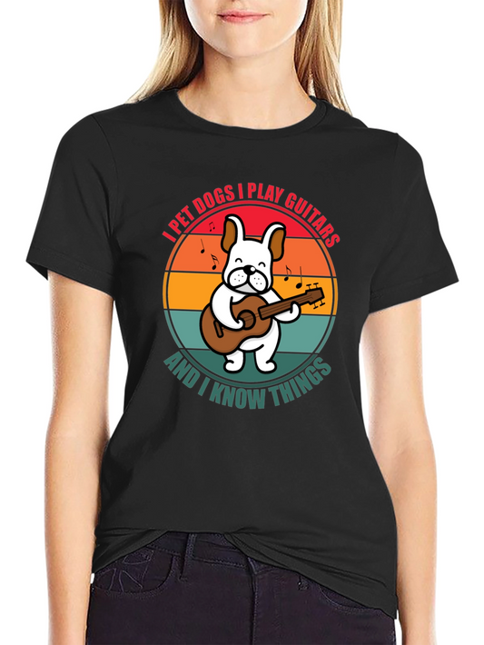 Dog Playing Guitar Graphic T-Shirt