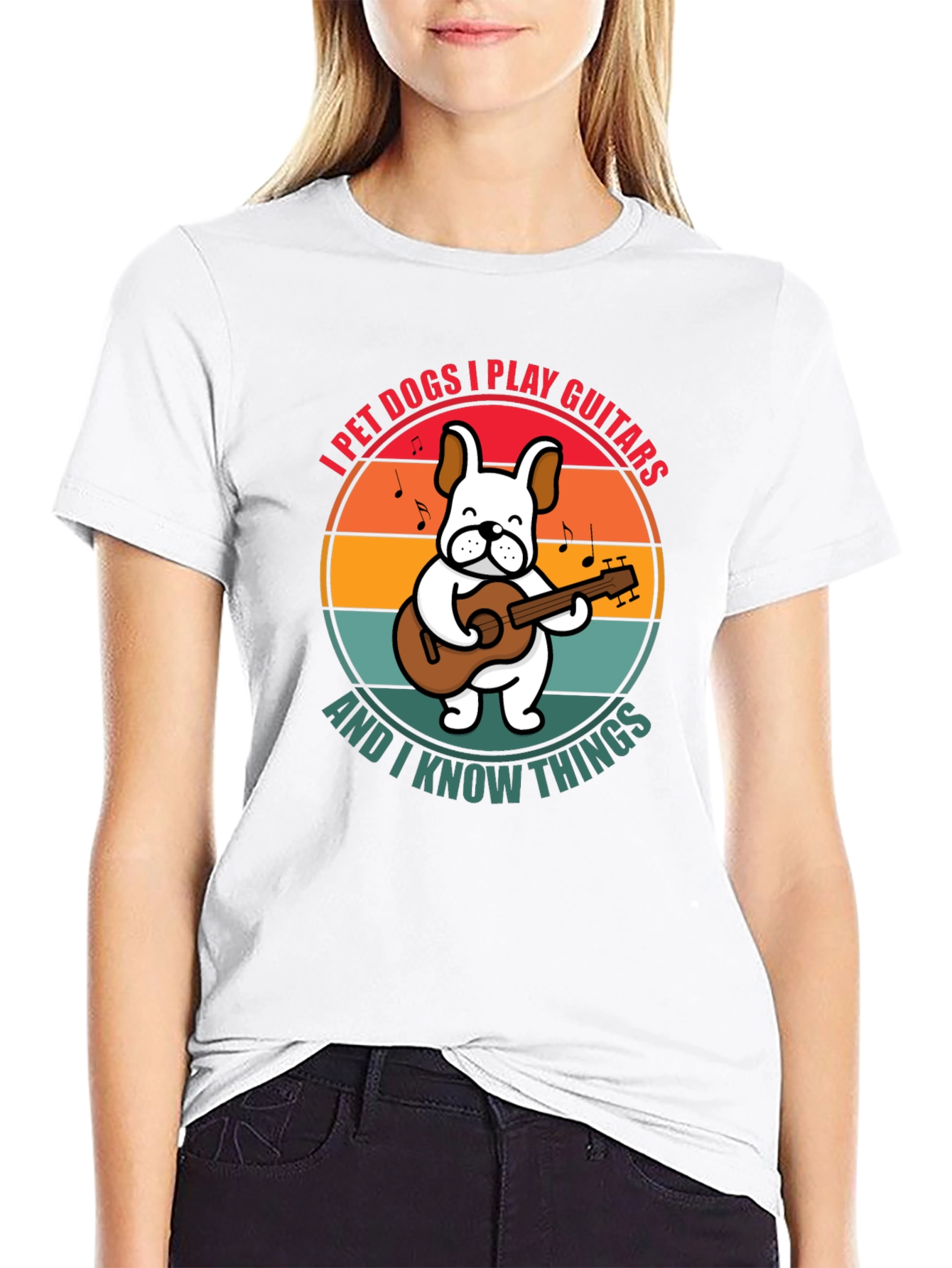Dog Playing Guitar Graphic T-Shirt