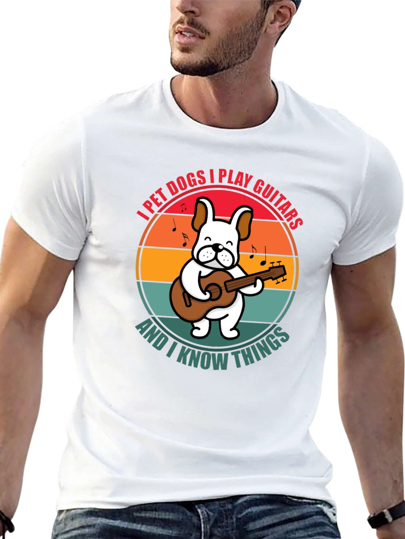 Dog Playing Guitar Graphic T-Shirt