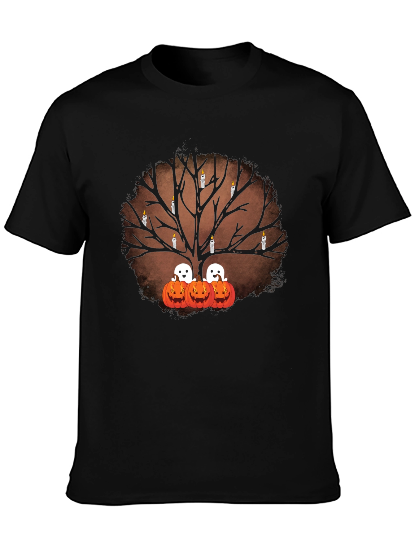 Halloween Tree Ghost Pumpkin T-Shirt