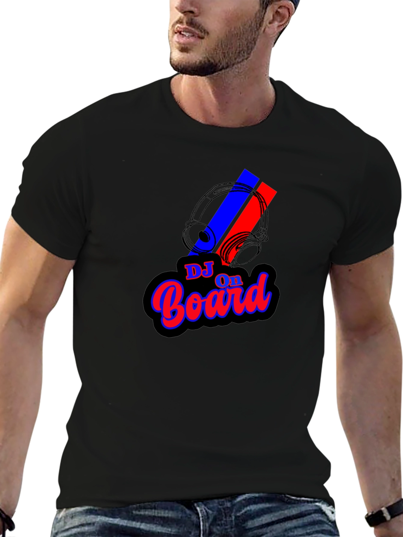 DJ On Board Graphic Black T-Shirt
