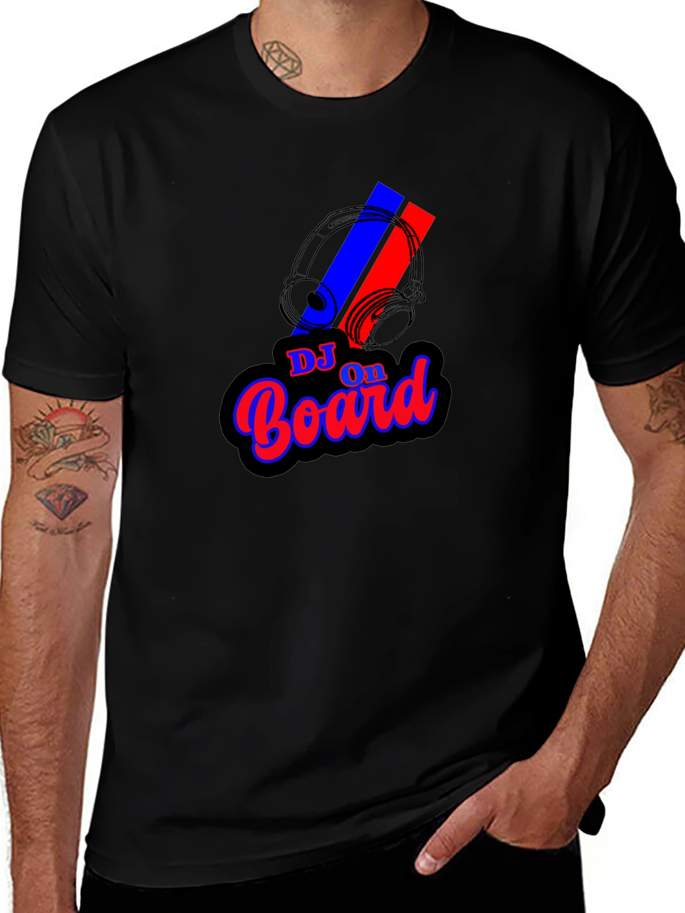 DJ On Board Graphic Black T-Shirt