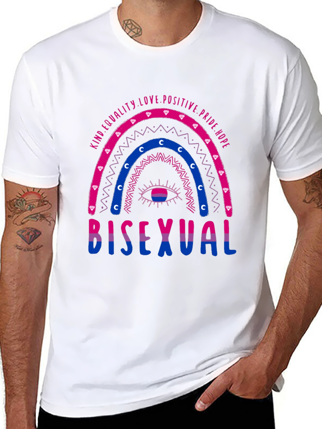 Bisexual Pride Rainbow Graphic T-Shirt
