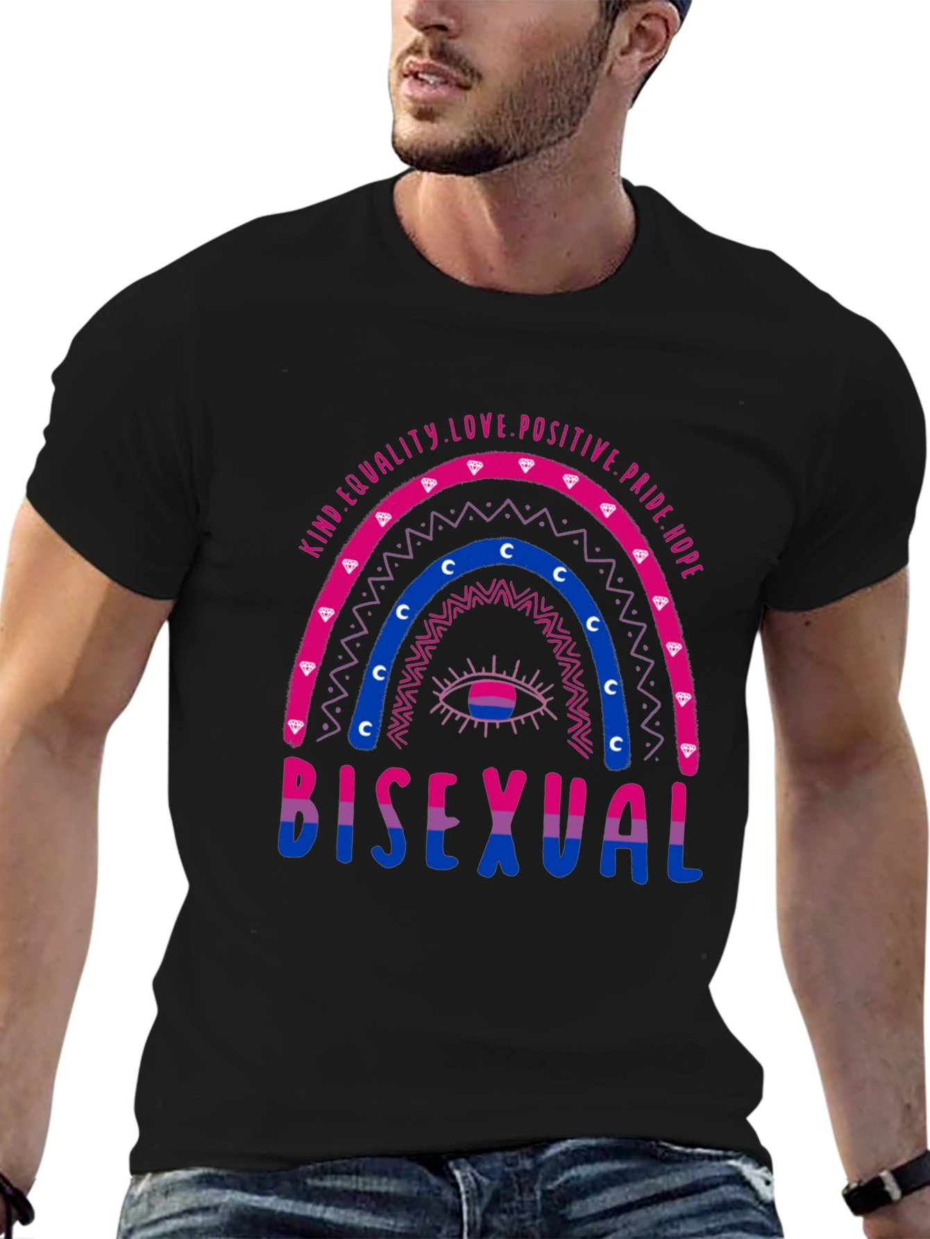 Bisexual Pride Rainbow Graphic T-Shirt