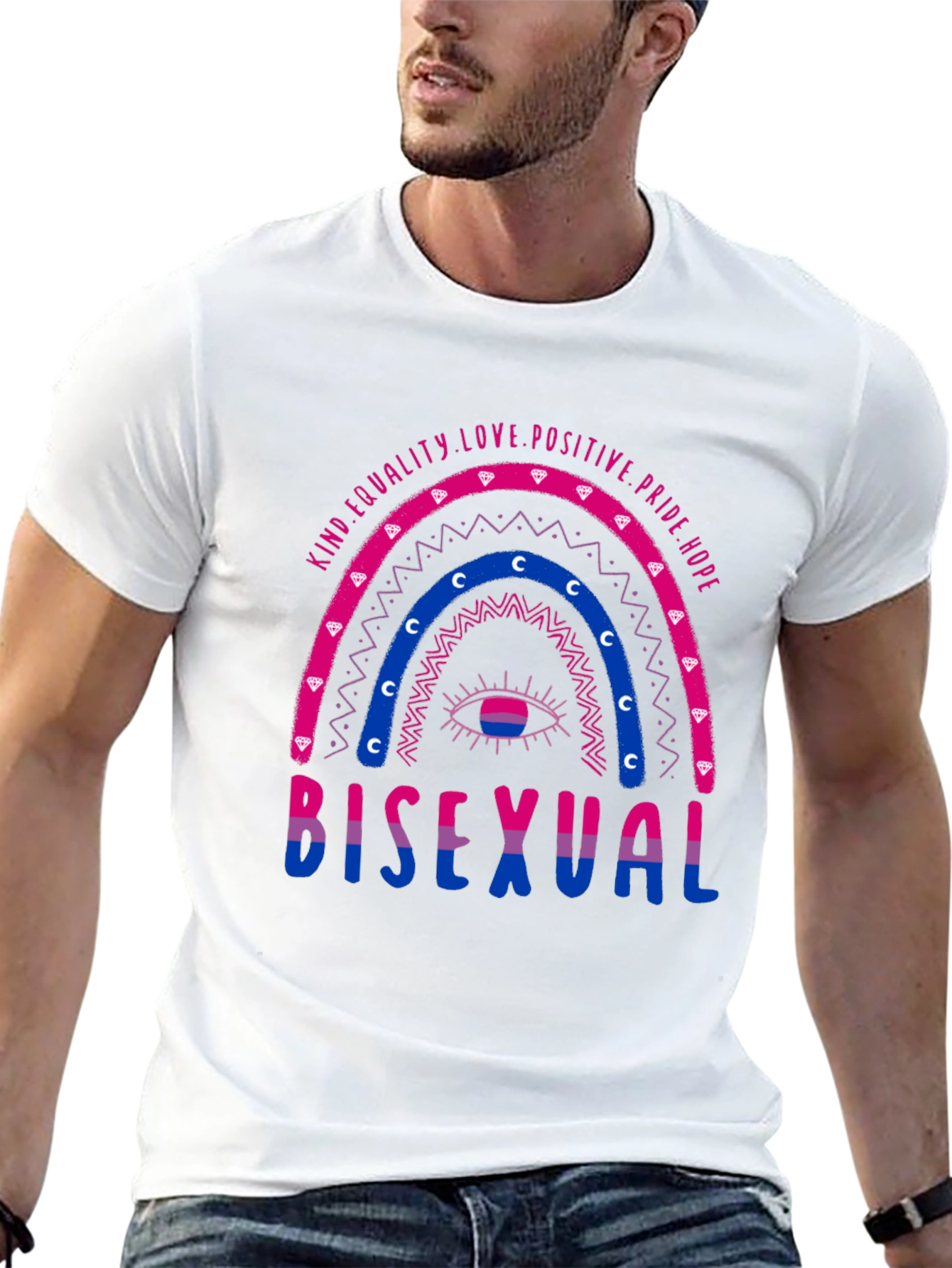 Bisexual Pride Rainbow Graphic T-Shirt