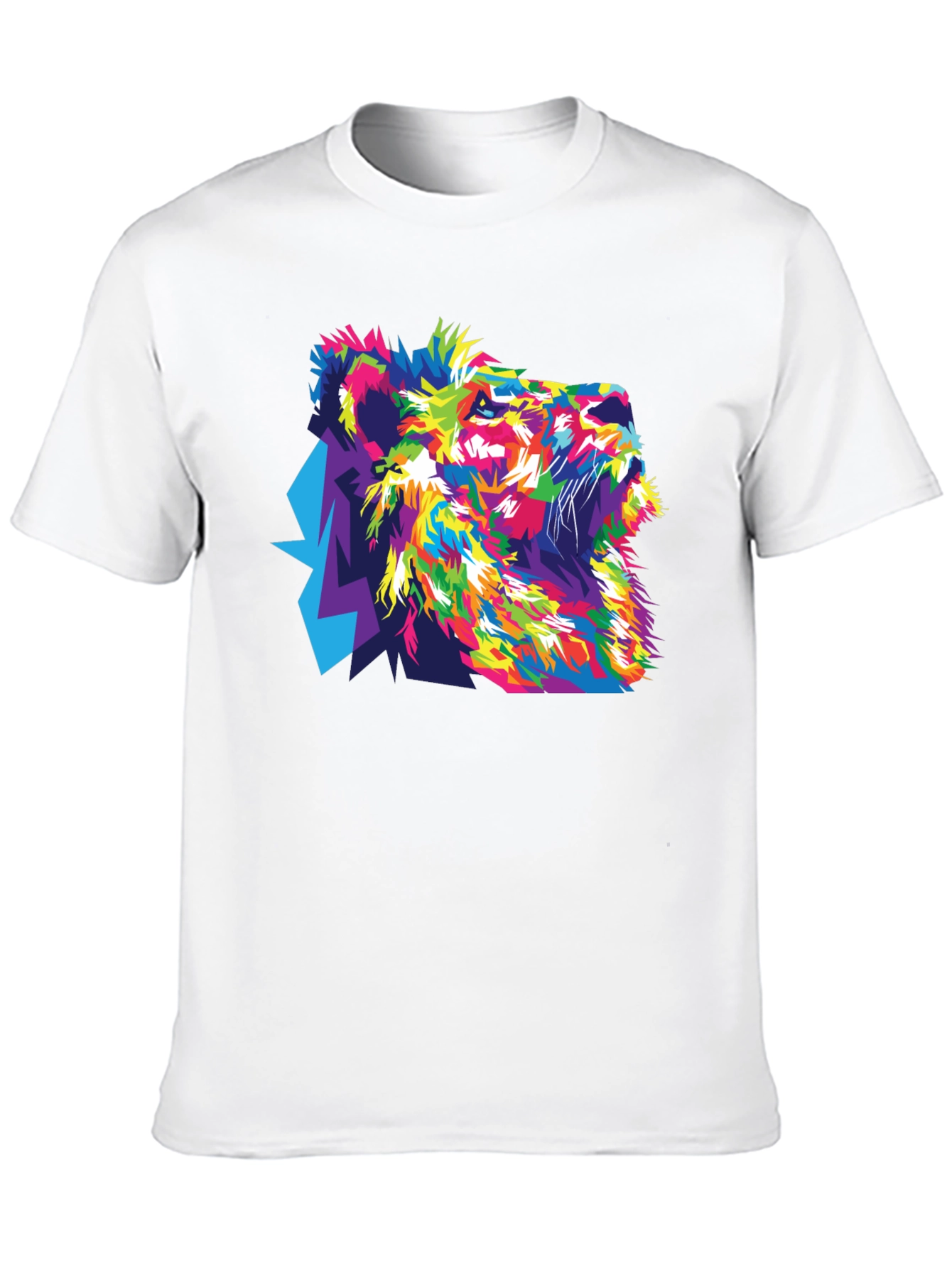Vibrant Lion Graphic Black T-Shirt