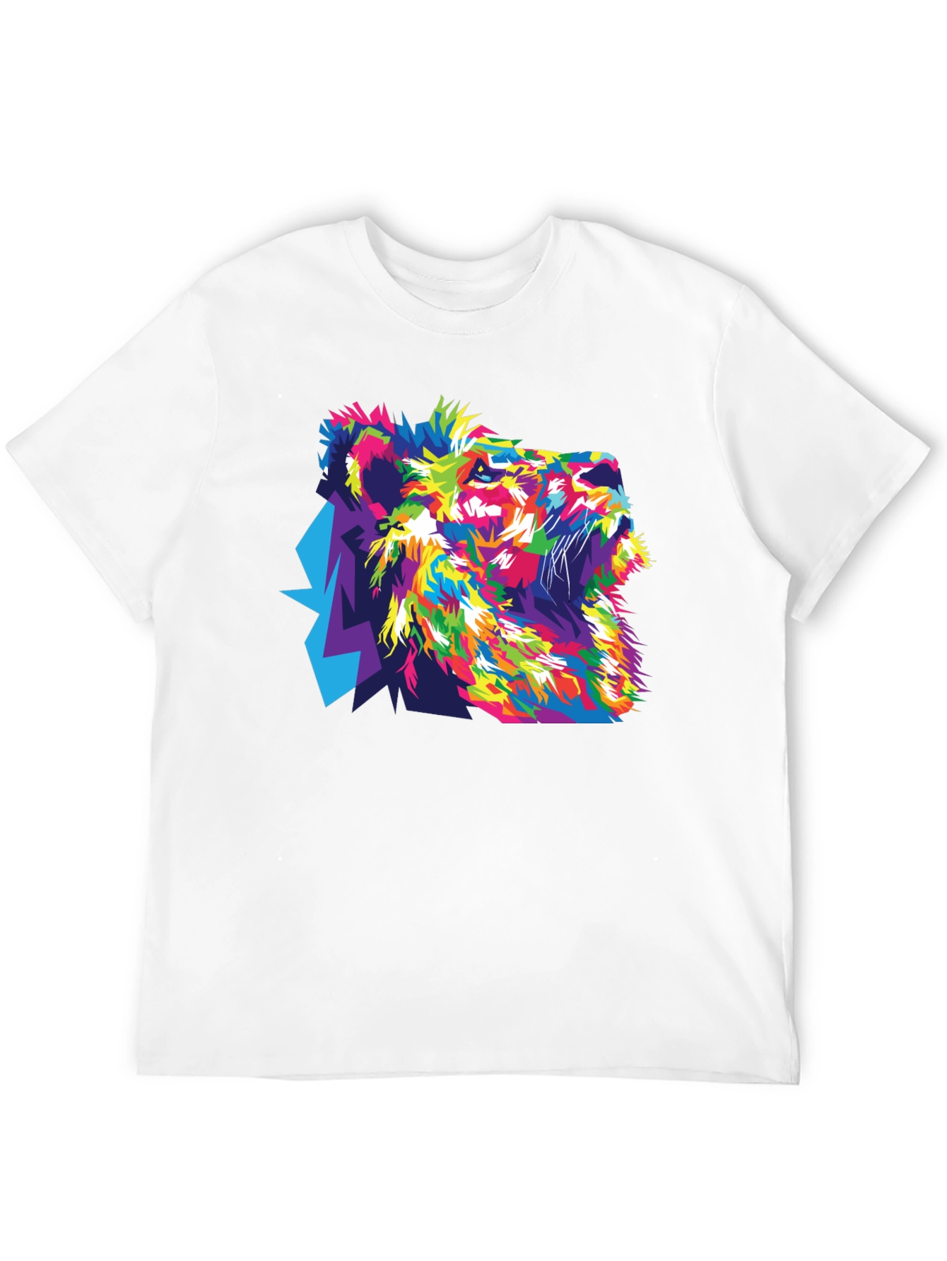Vibrant Lion Graphic Black T-Shirt