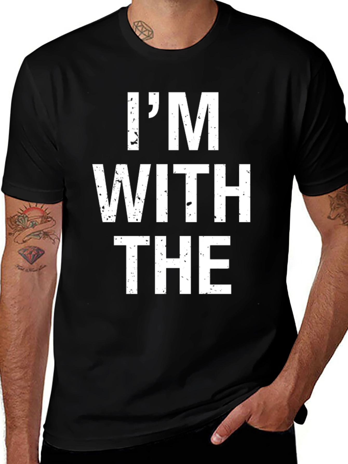 Im With The T-Shirt - Black Cotton Tee