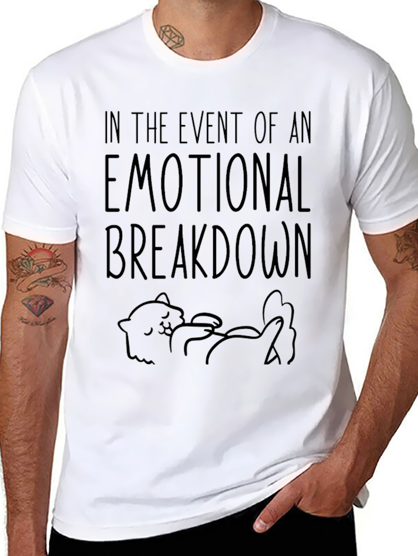 Emotional Breakdown Funny Cat T-Shirt