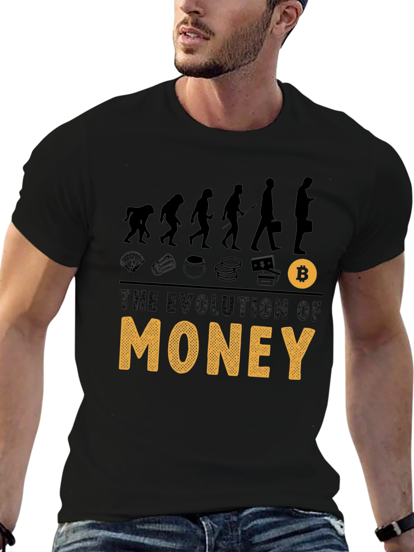 Evolution of Money Bitcoin Graphic Tee