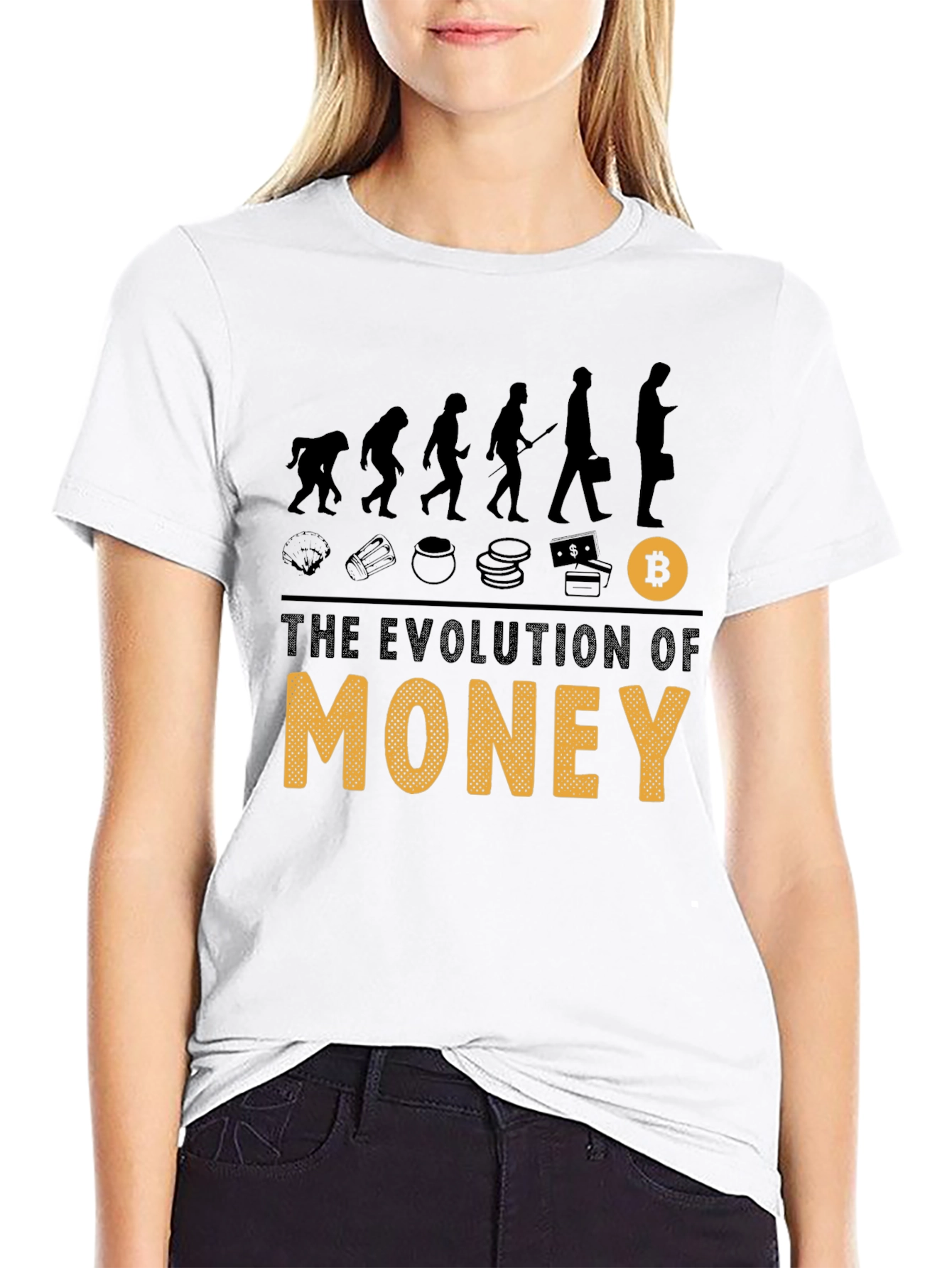 Evolution of Money Bitcoin Graphic Tee