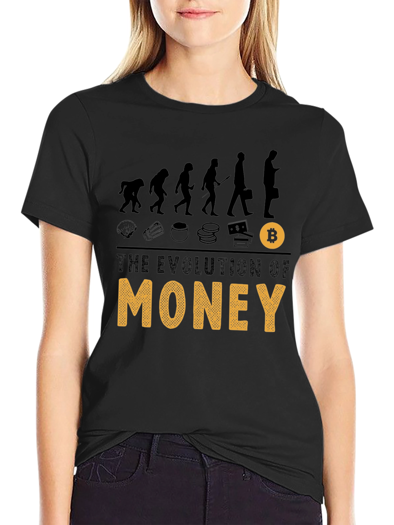 Evolution of Money Bitcoin Graphic Tee