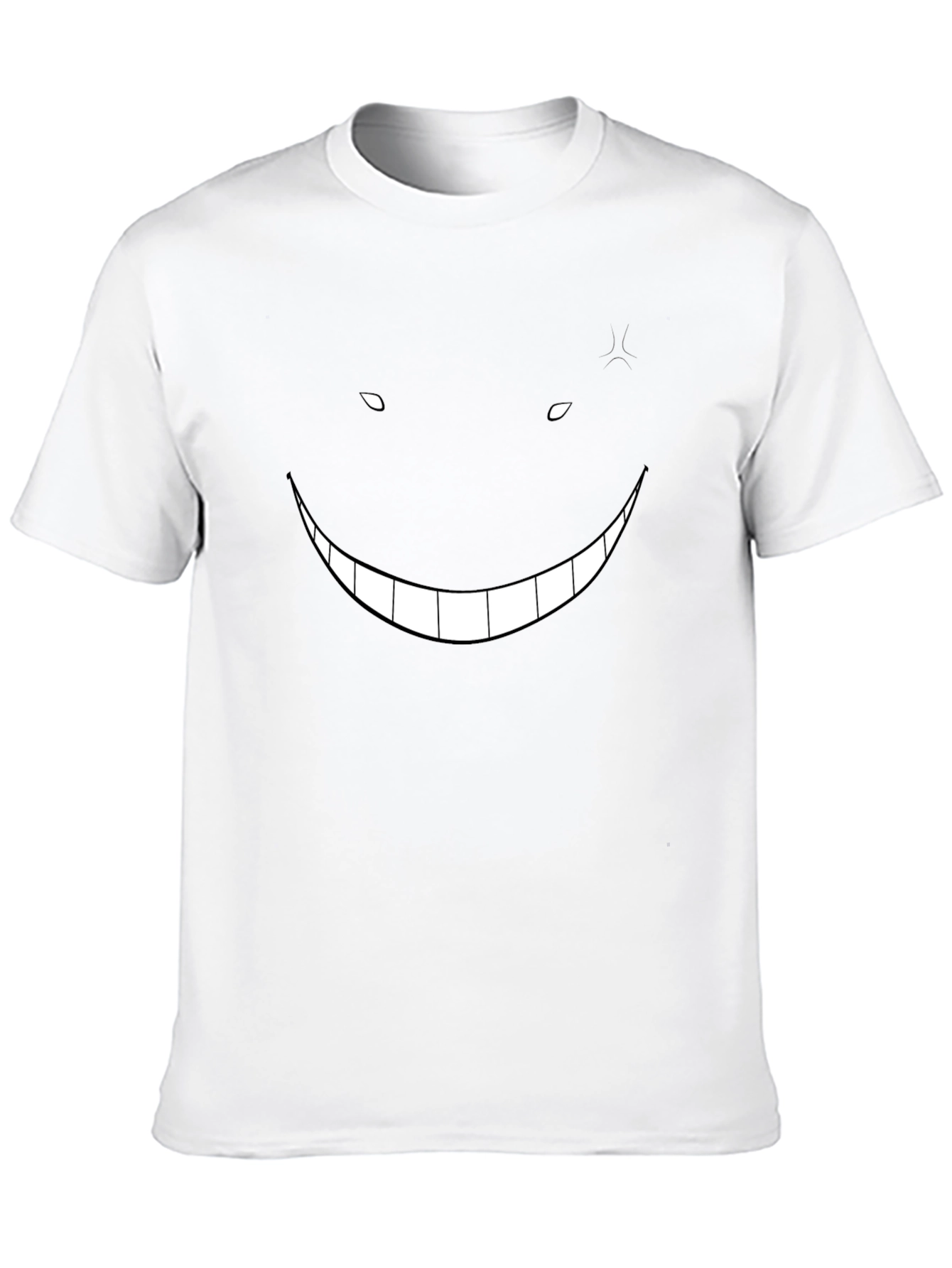 Mens Black Graphic Tee - Creepy Smile Design