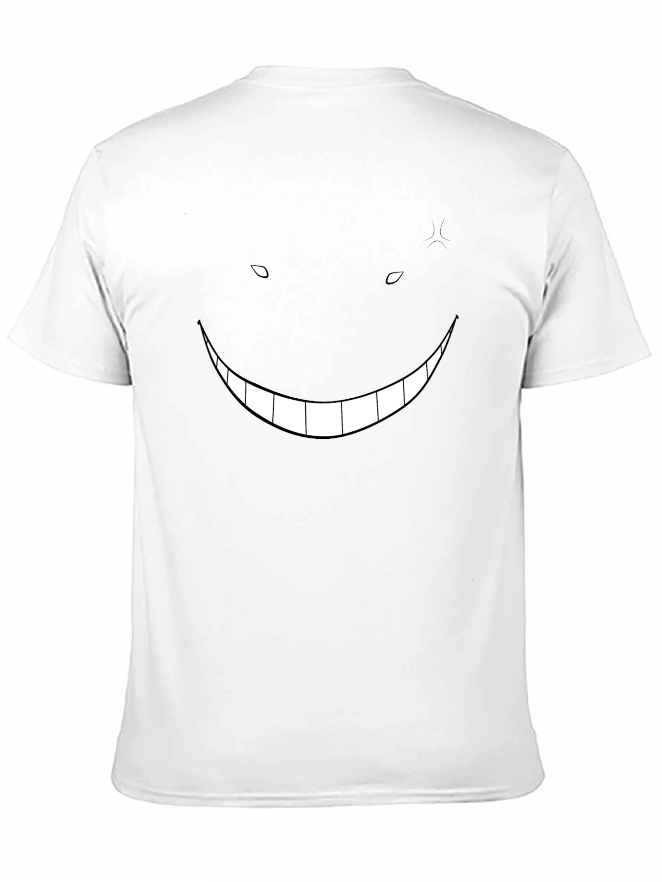 Mens Black Graphic Tee - Creepy Smile Design