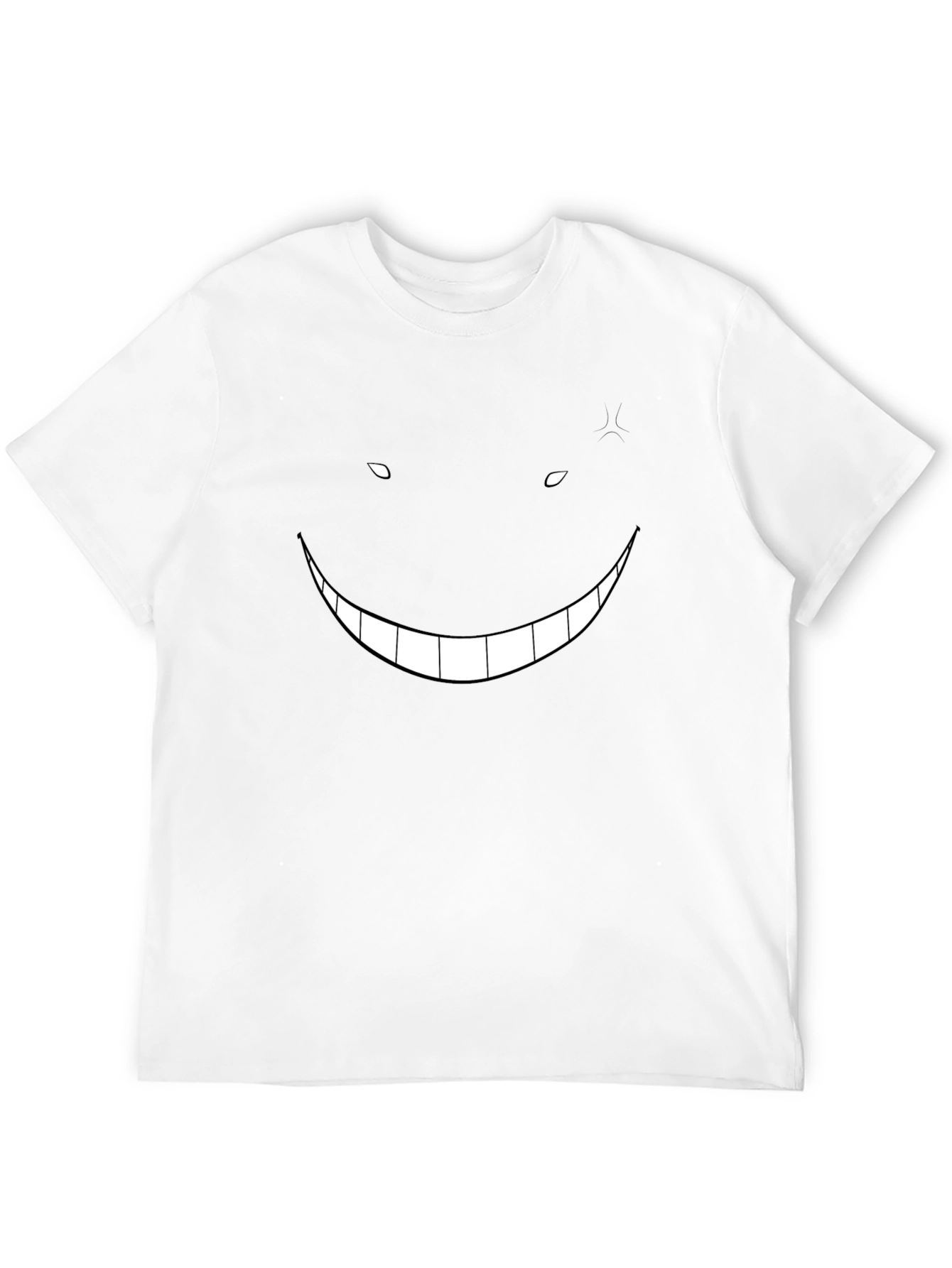 Mens Black Graphic Tee - Creepy Smile Design