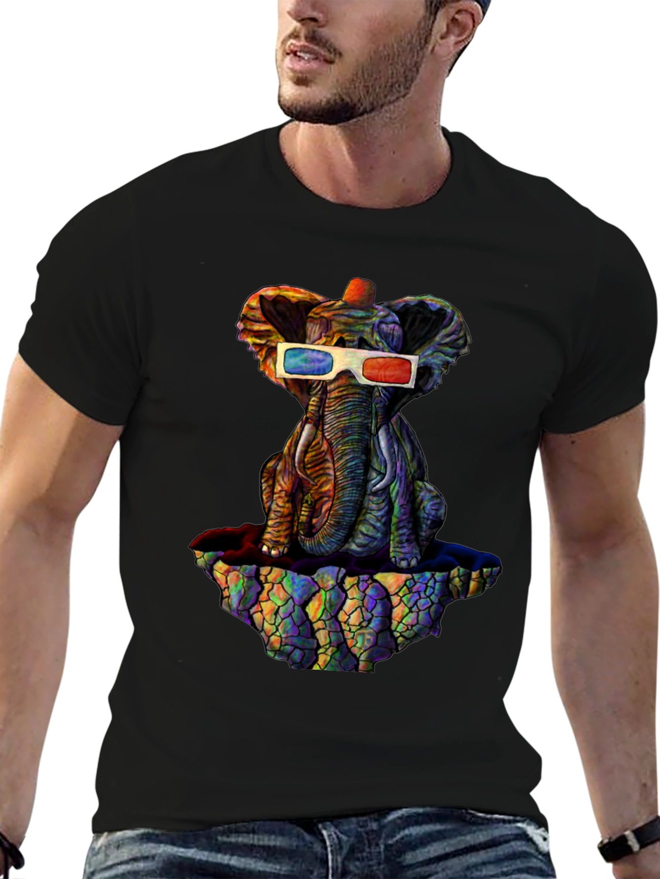 Cool 3D Elephant Graphic Tee