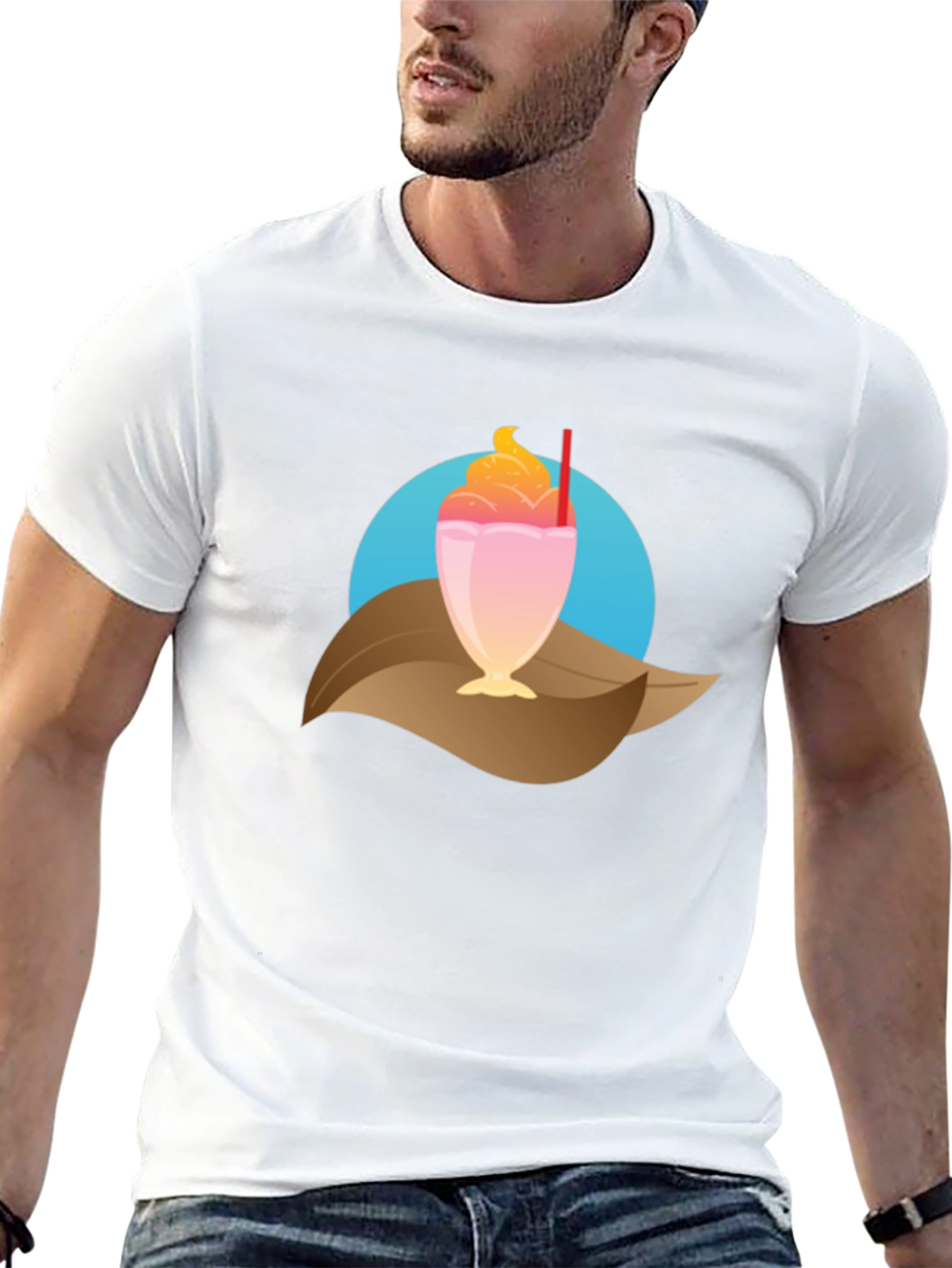Tropical Milkshake Graphic Tee - Casual Summer Style