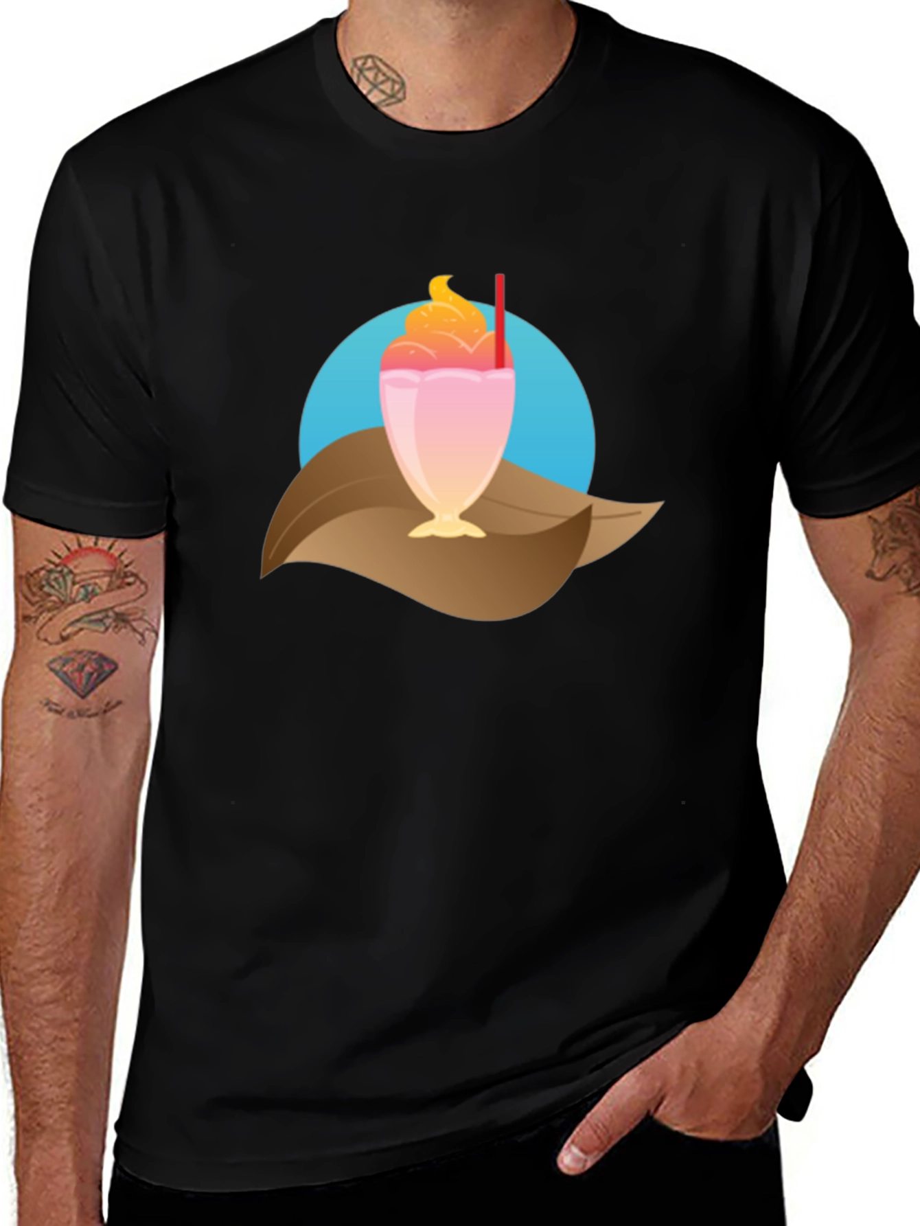 Tropical Milkshake Graphic Tee - Casual Summer Style