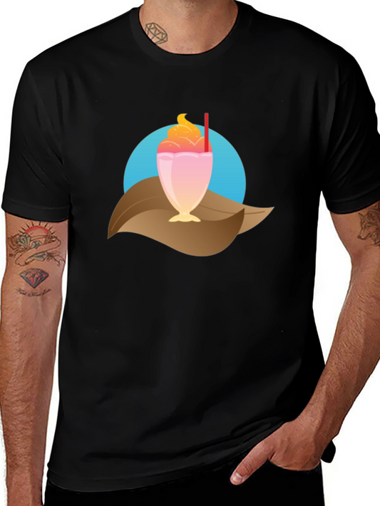 Tropical Milkshake Graphic Tee - Casual Summer Style