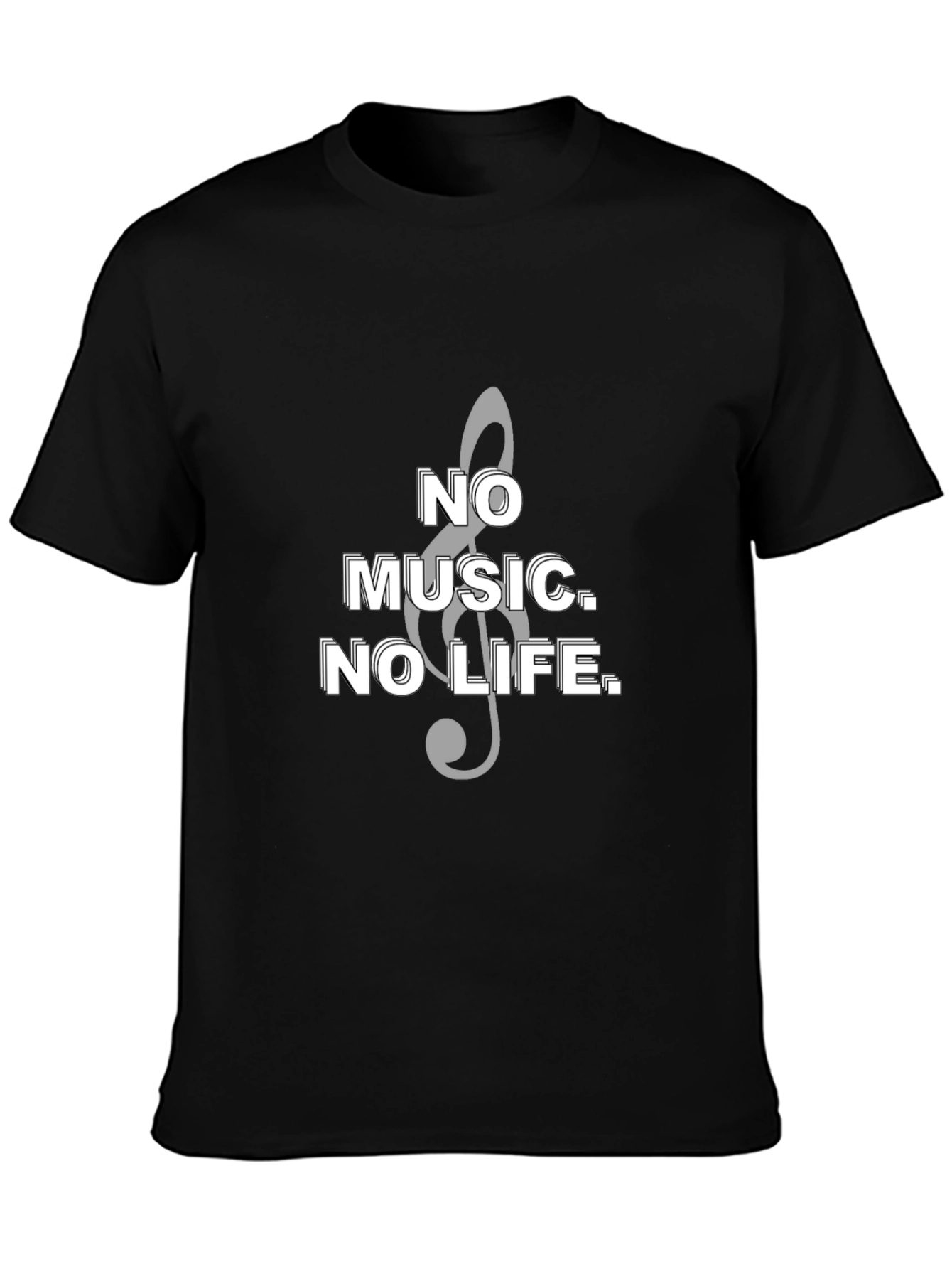 Music Lovers Tee: No Music No Life Black T-Shirt