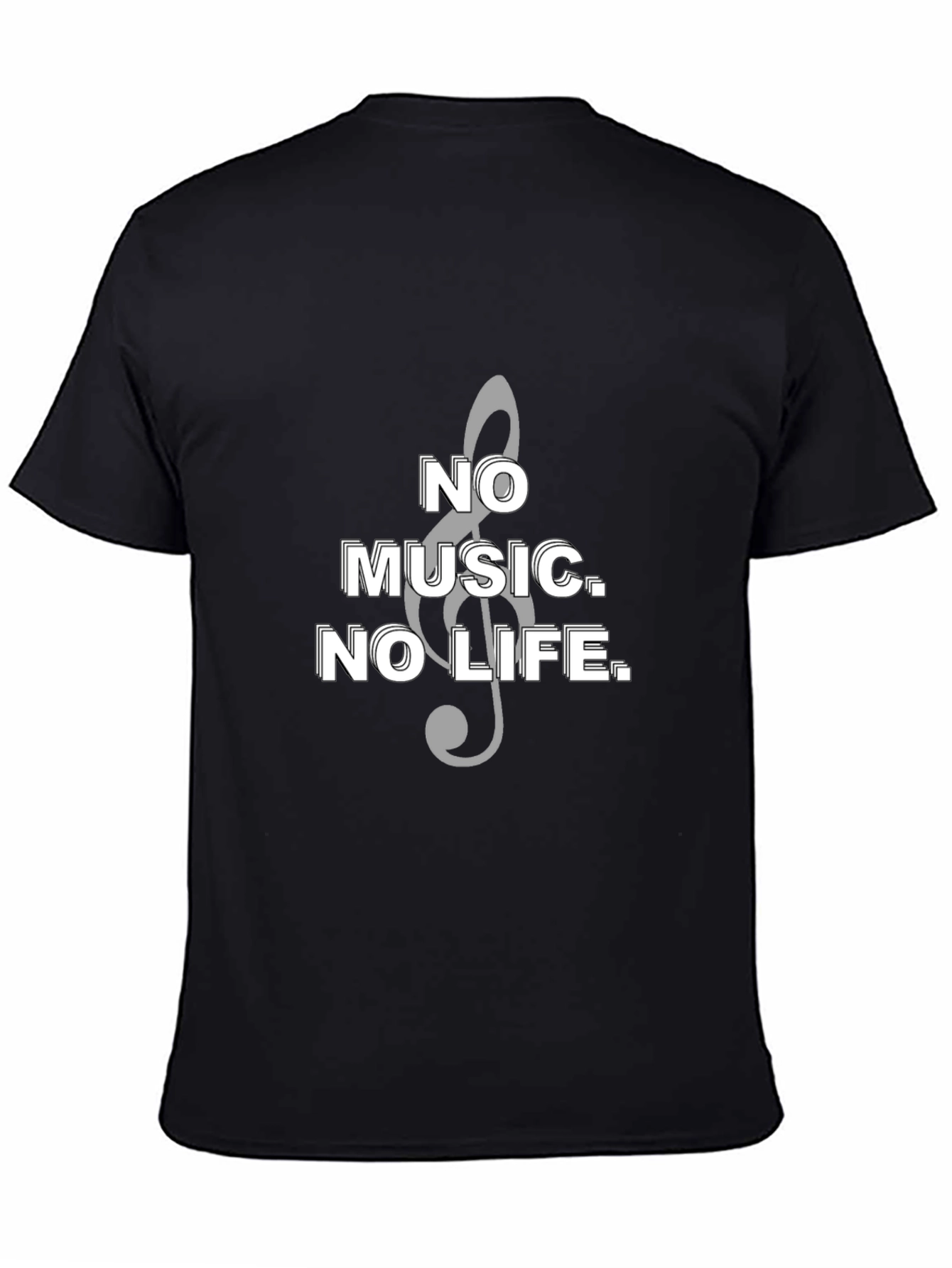 Music Lovers Tee: No Music No Life Black T-Shirt