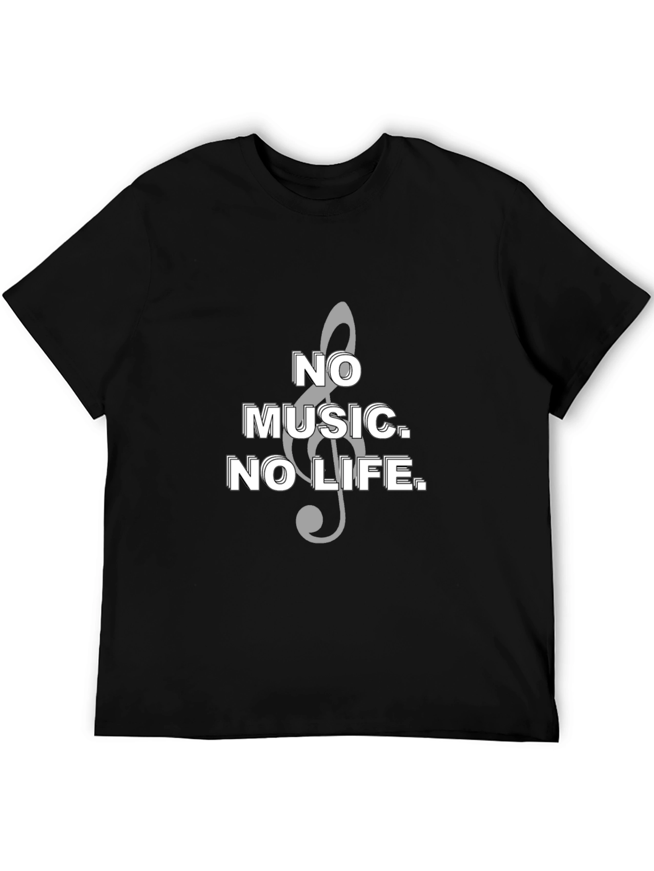 Music Lovers Tee: No Music No Life Black T-Shirt