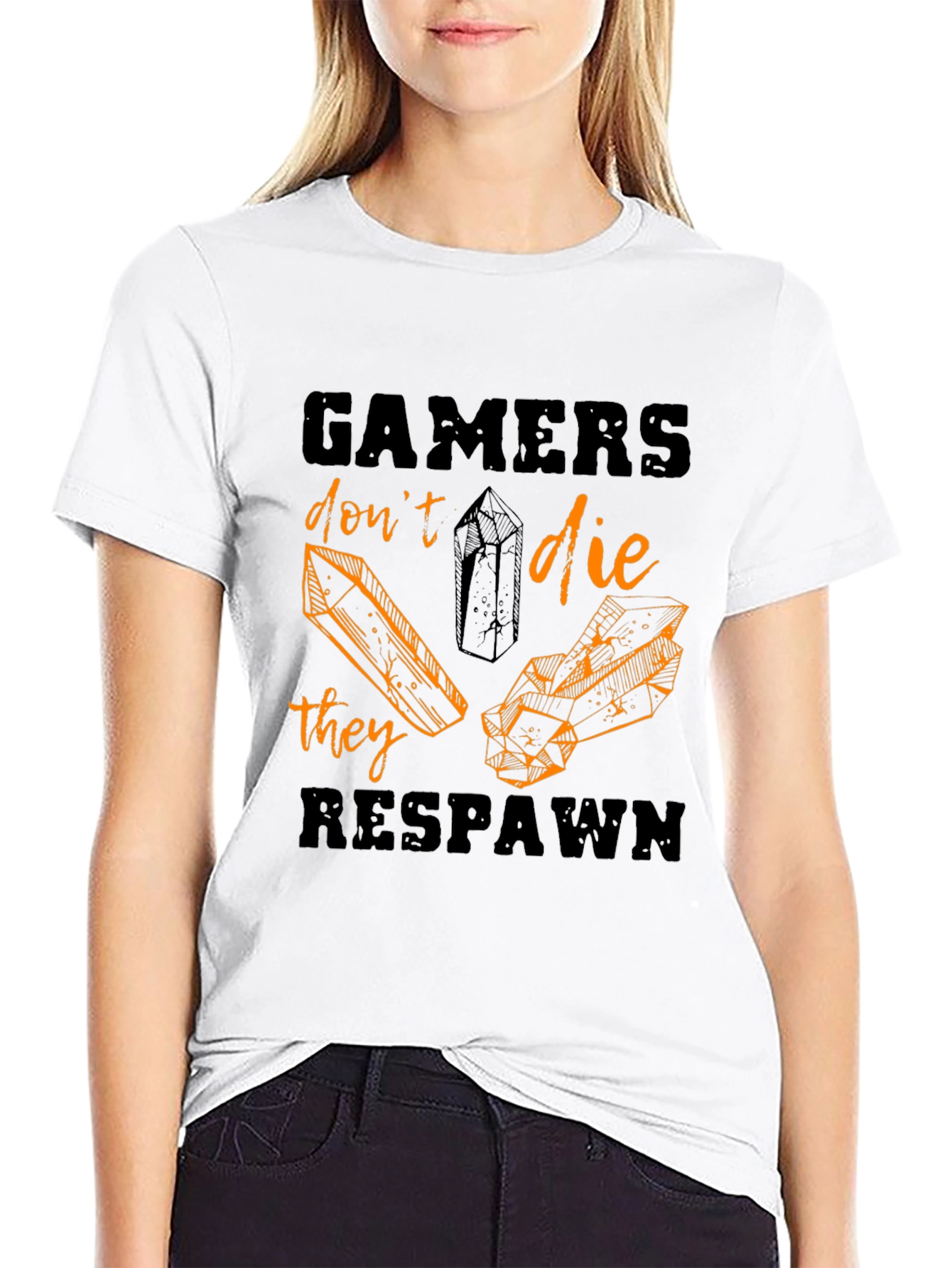 Gamers Dont Die They Respawn Black T-Shirt