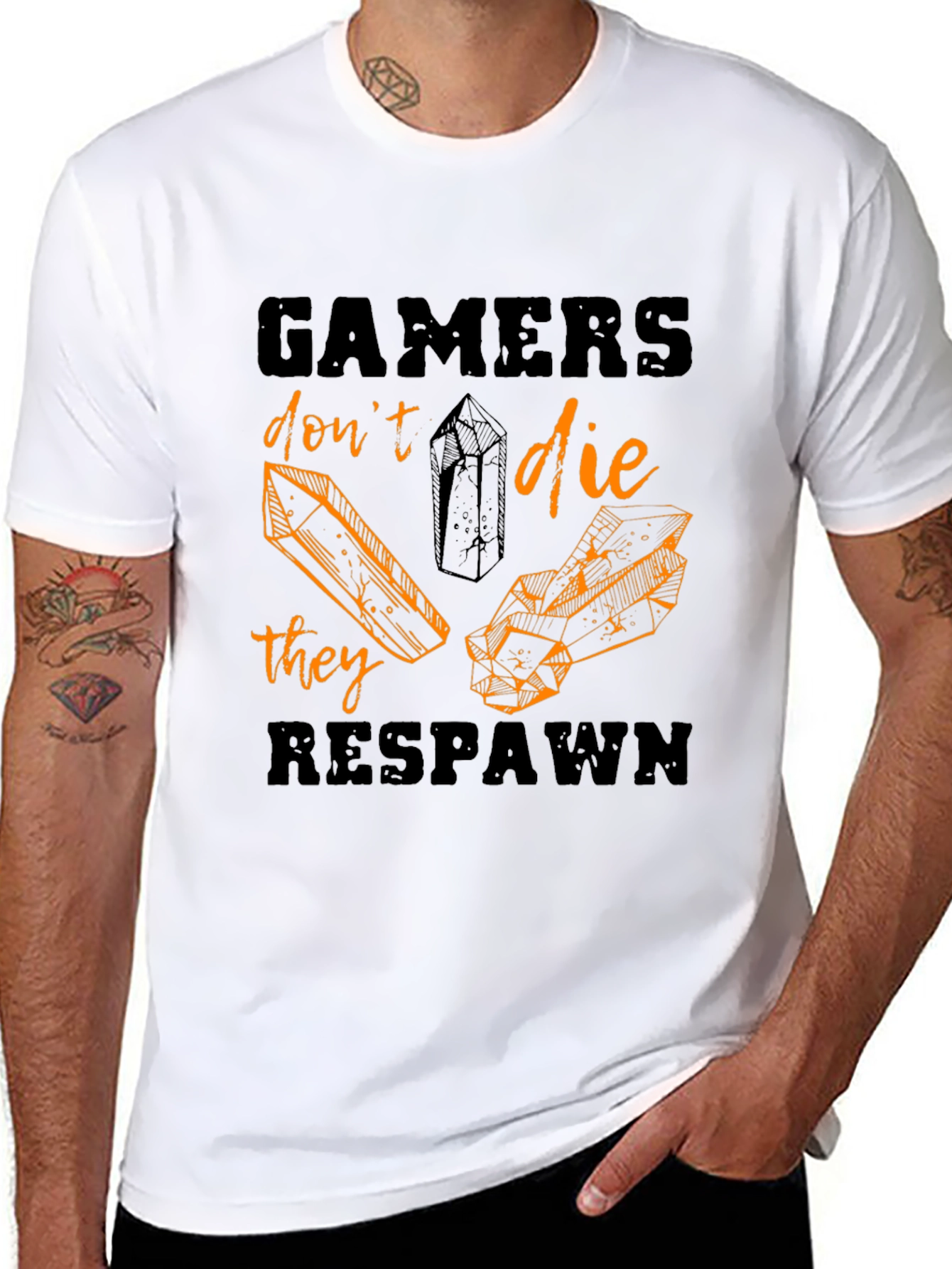 Gamers Dont Die They Respawn Black T-Shirt