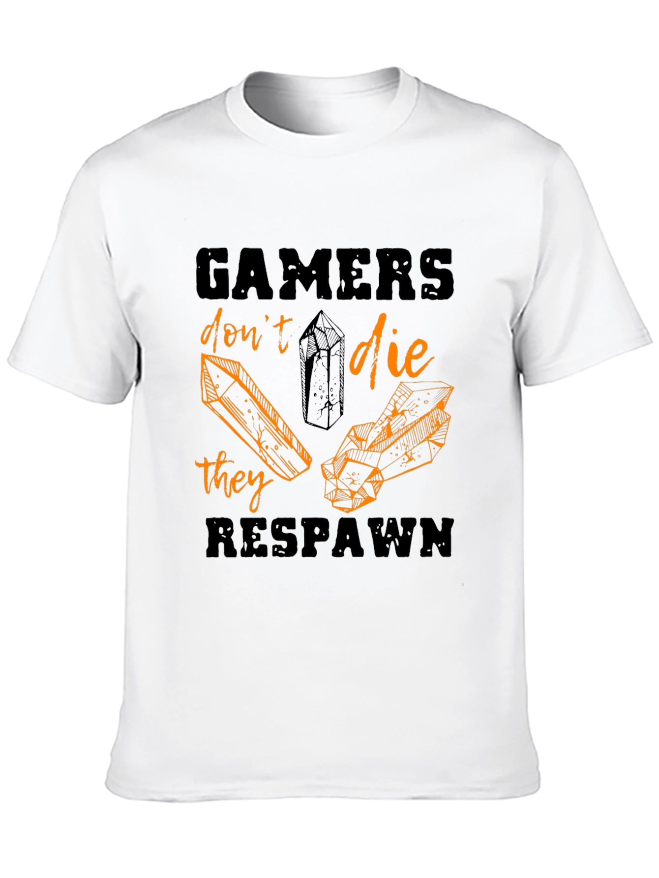 Gamers Dont Die They Respawn Black T-Shirt