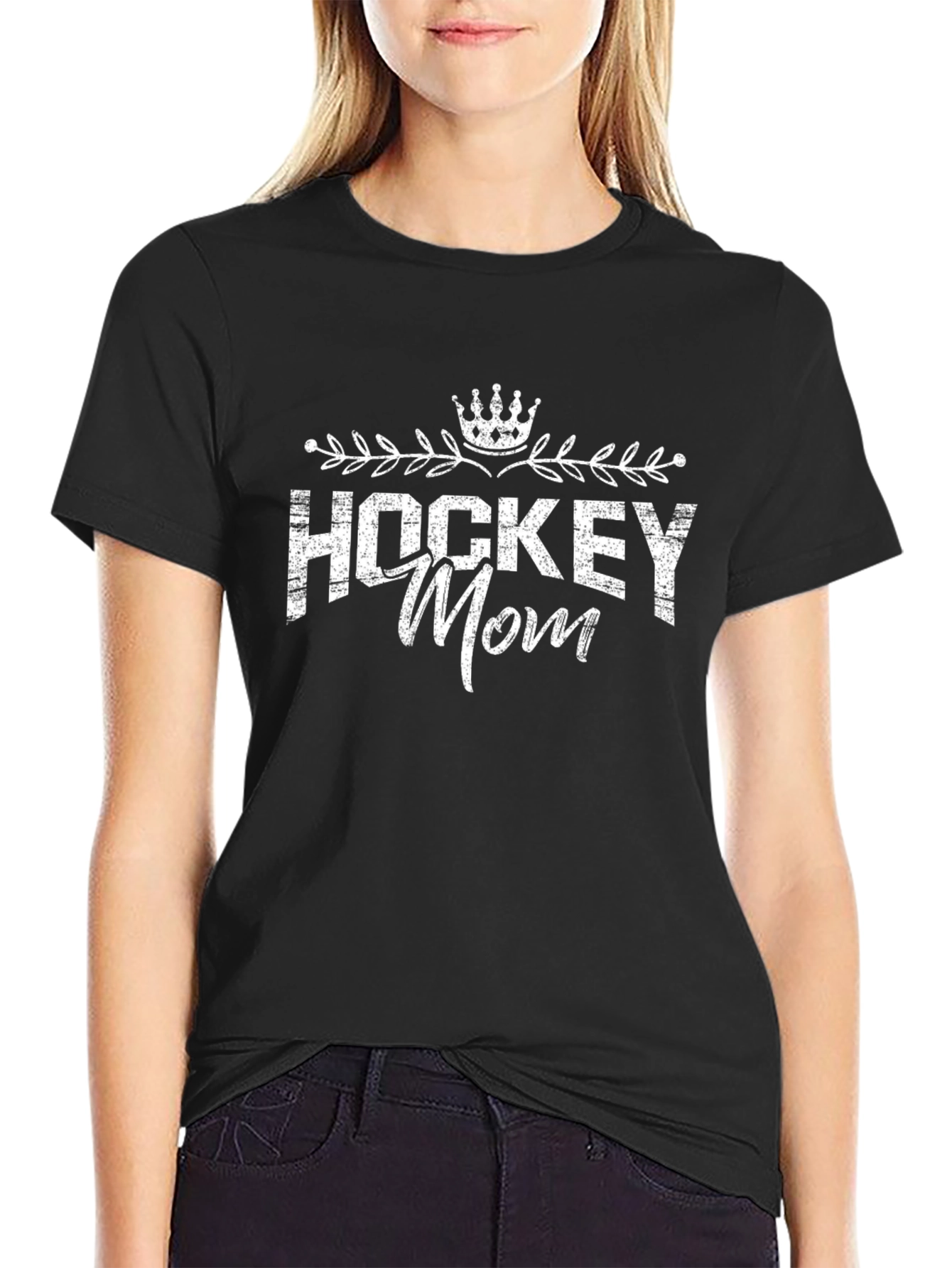 Hockey Mom Graphic T-Shirt - Black