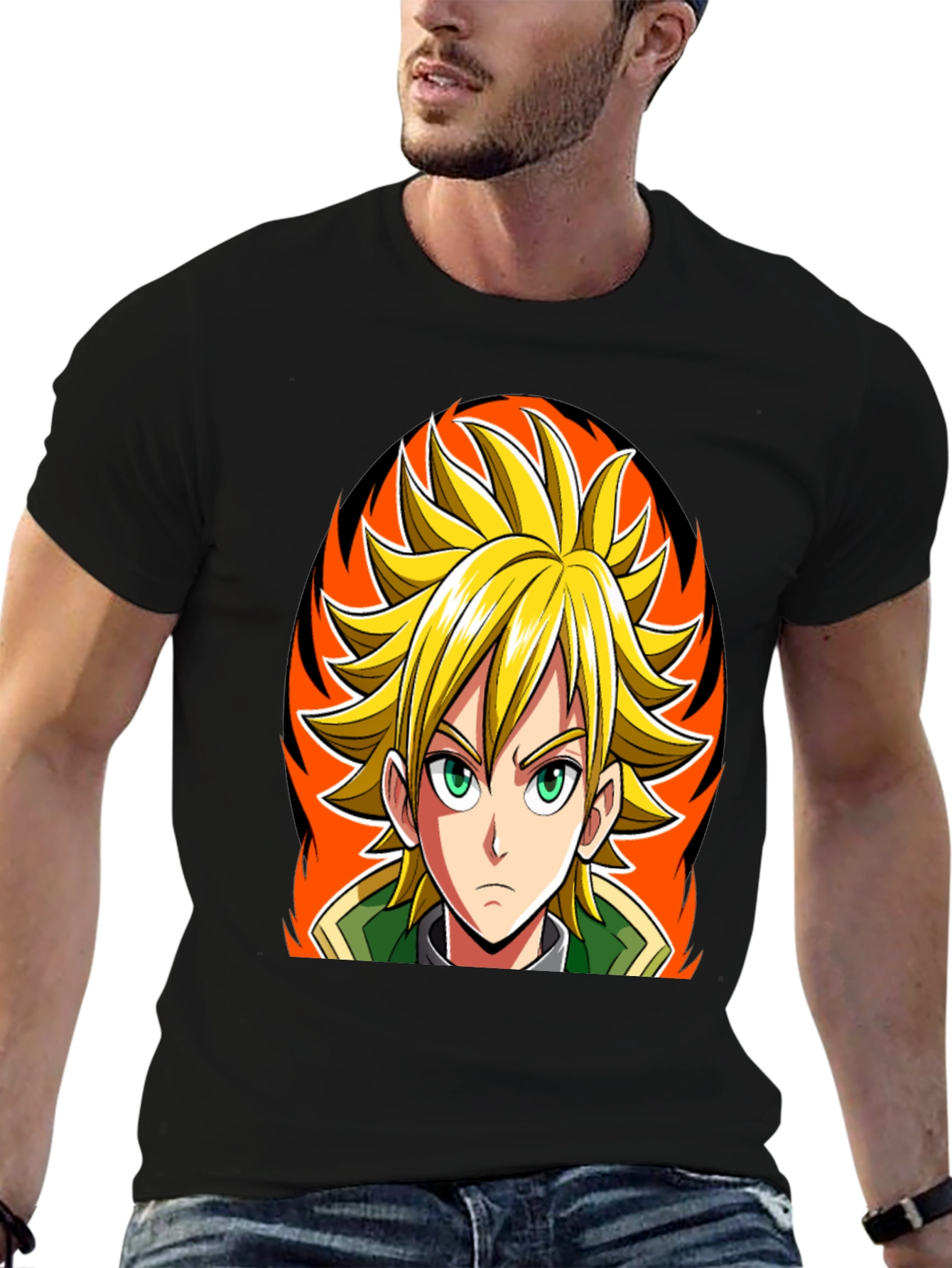 Anime Character Graphic Black T-Shirt