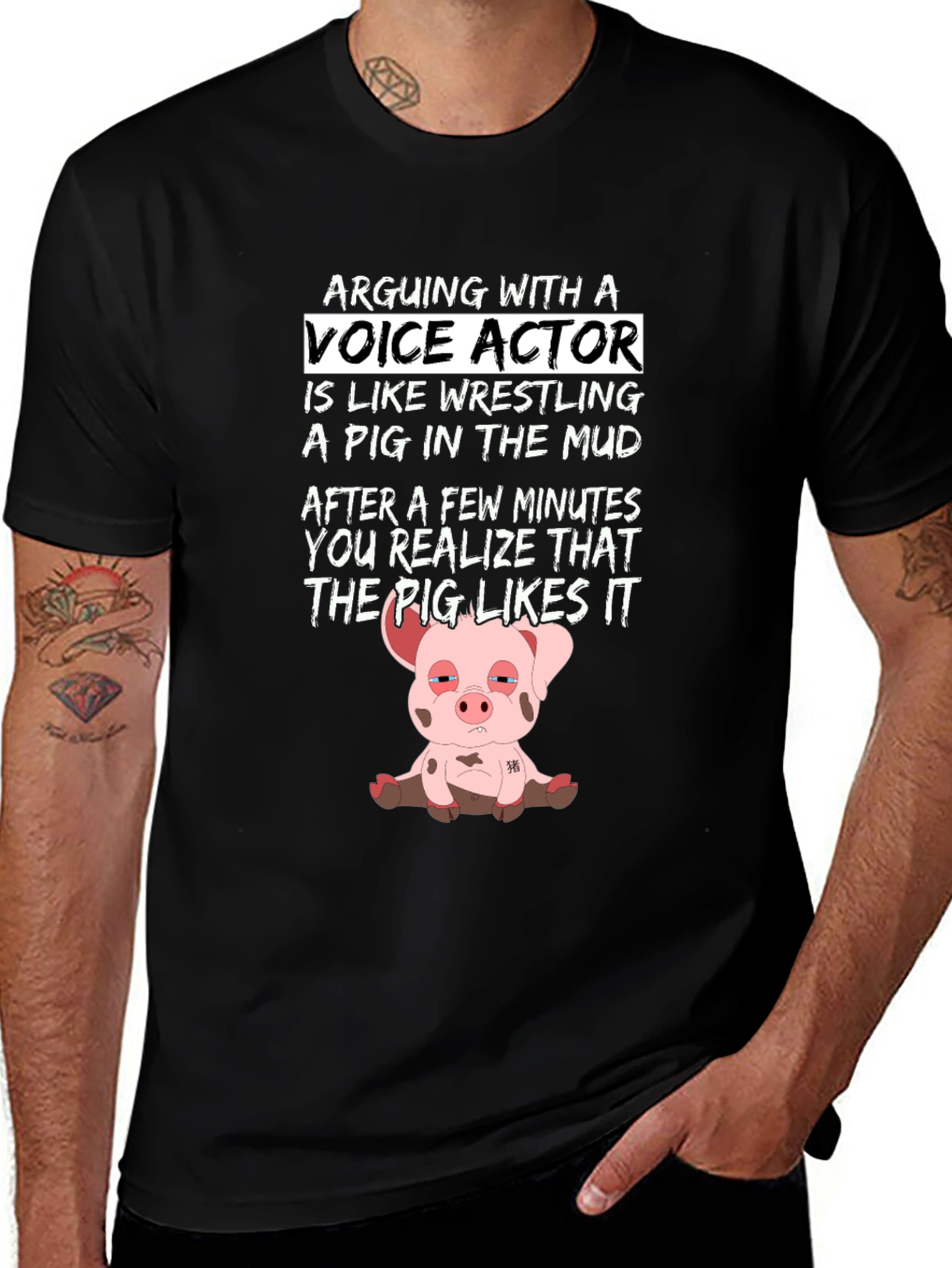 Voice Actor Pig T-Shirt - Funny Unisex Tee