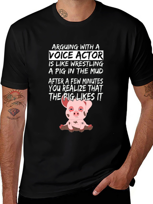 Voice Actor Pig T-Shirt - Funny Unisex Tee