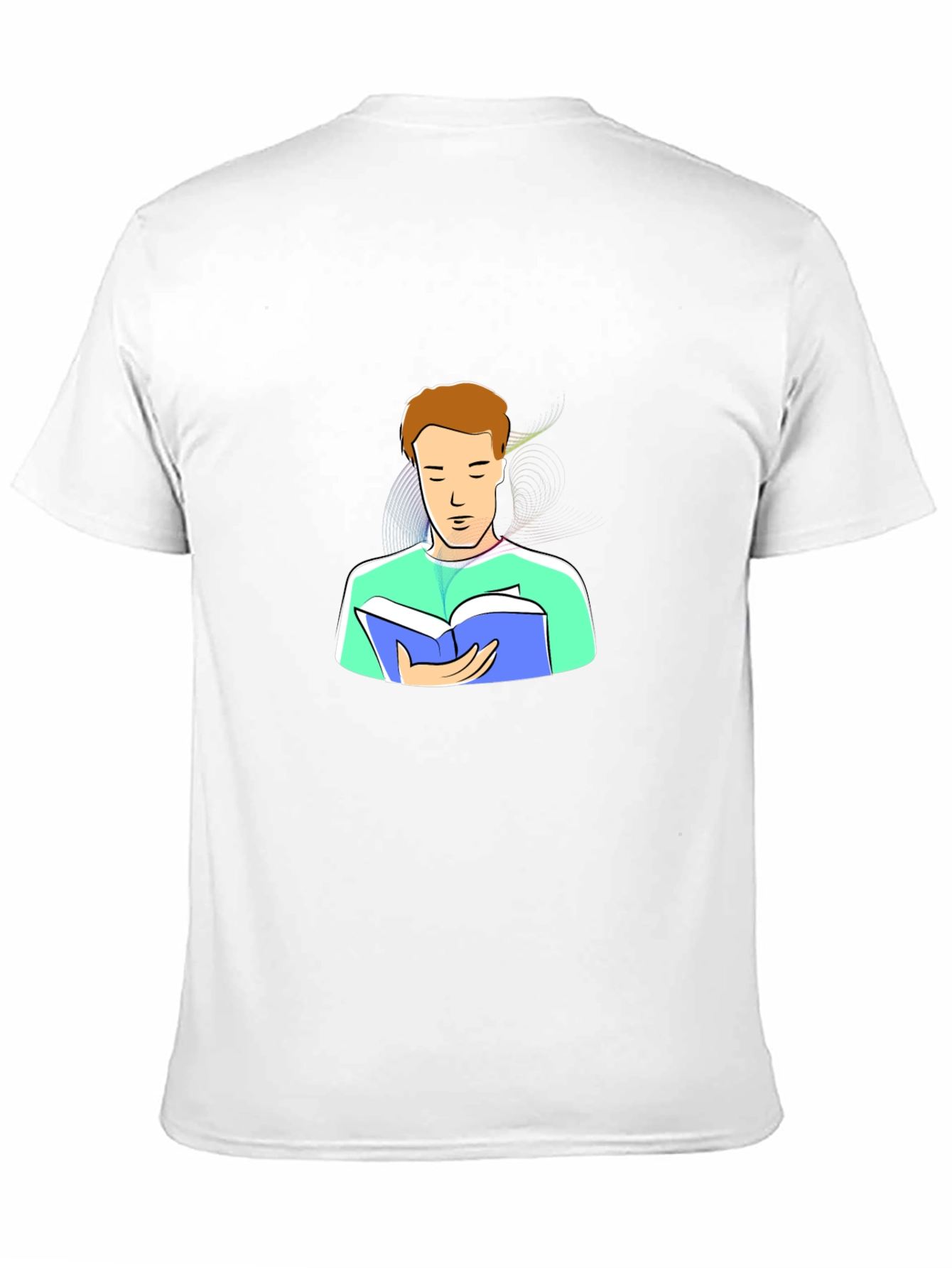 Man Reading Cartoon Graphic Tee - Black