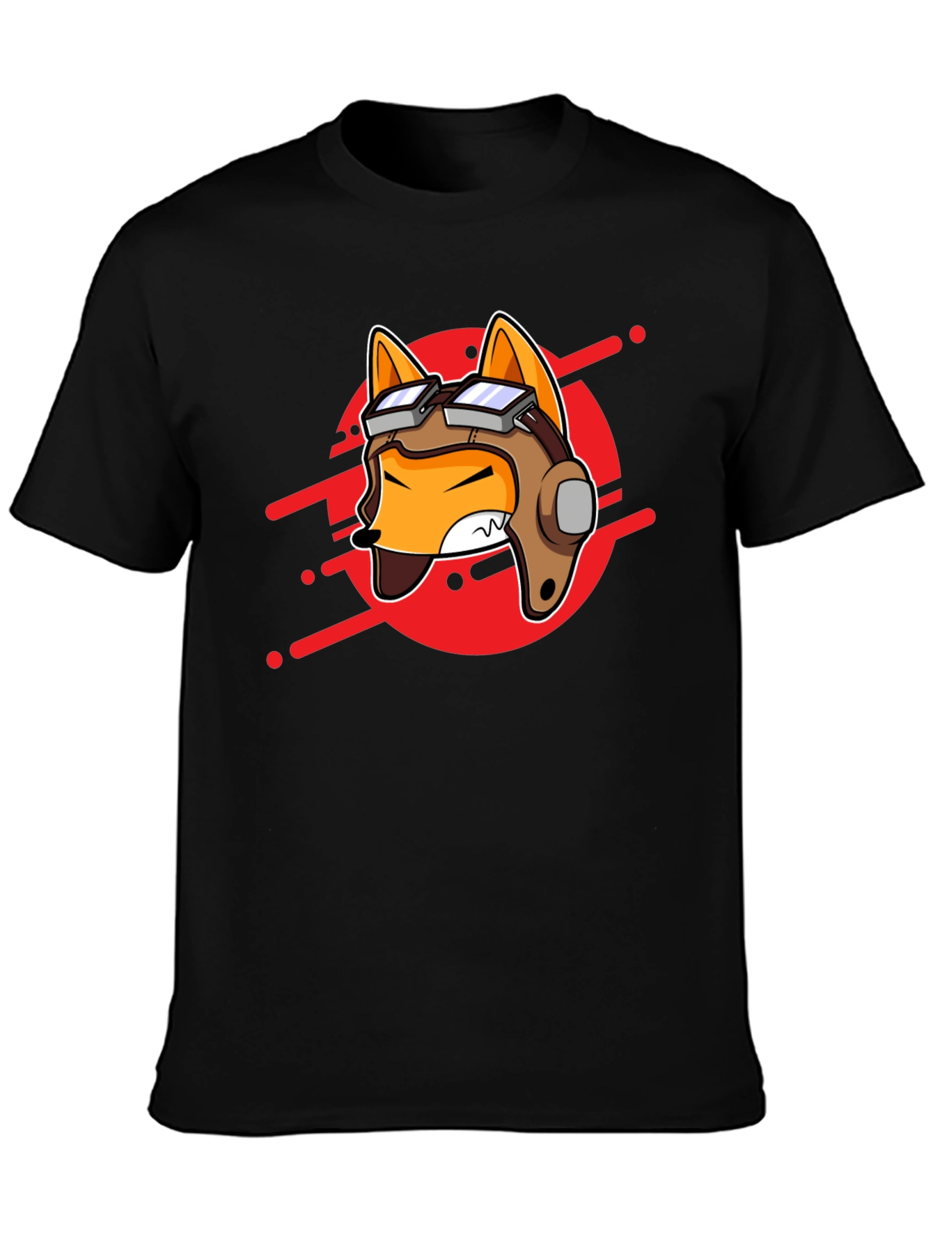 Pilot Fox Graphic Tee - Cool Cartoon T-Shirt