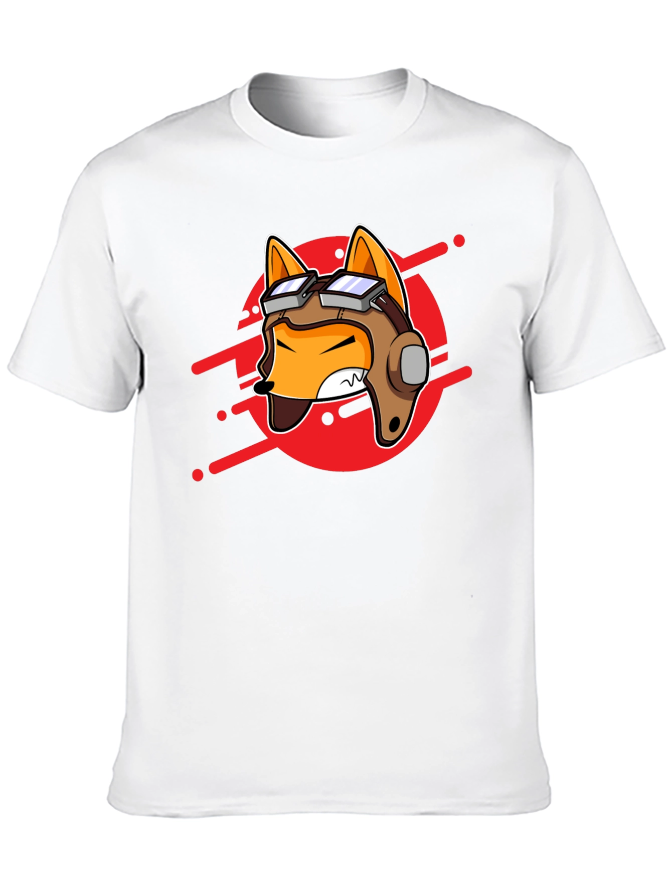 Pilot Fox Graphic Tee - Cool Cartoon T-Shirt