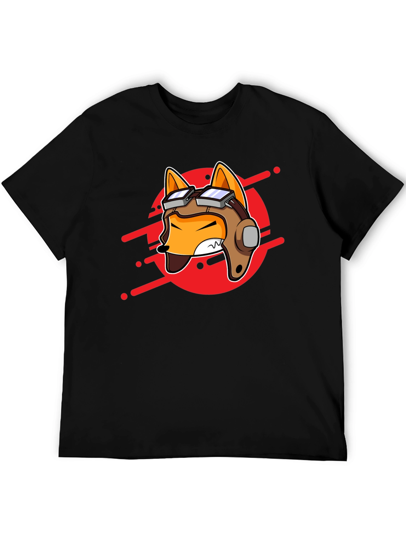 Pilot Fox Graphic Tee - Cool Cartoon T-Shirt