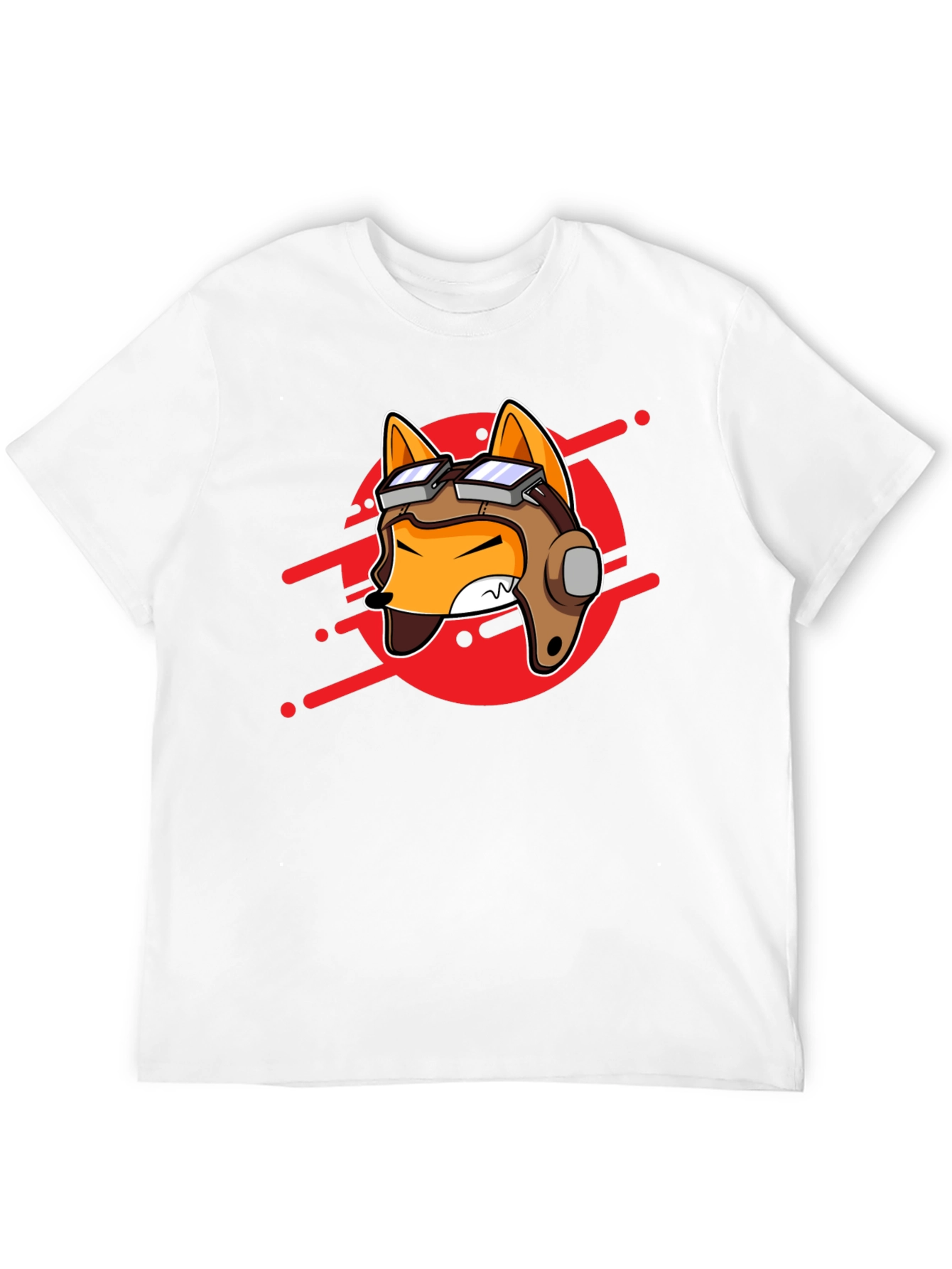 Pilot Fox Graphic Tee - Cool Cartoon T-Shirt